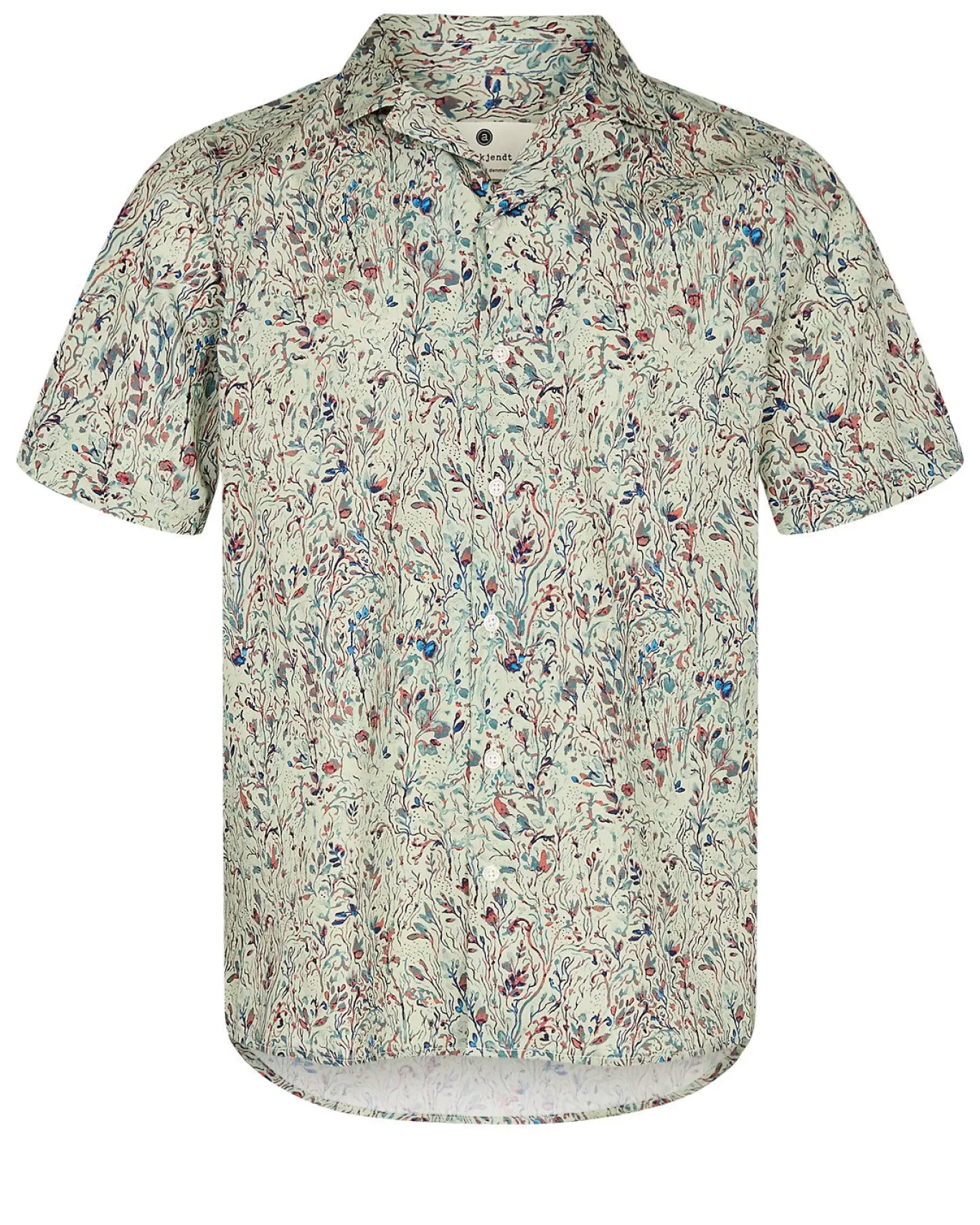 Anerkjendt Shirts<Akleo S/S Poplin Aop-Gots - Indian Teal