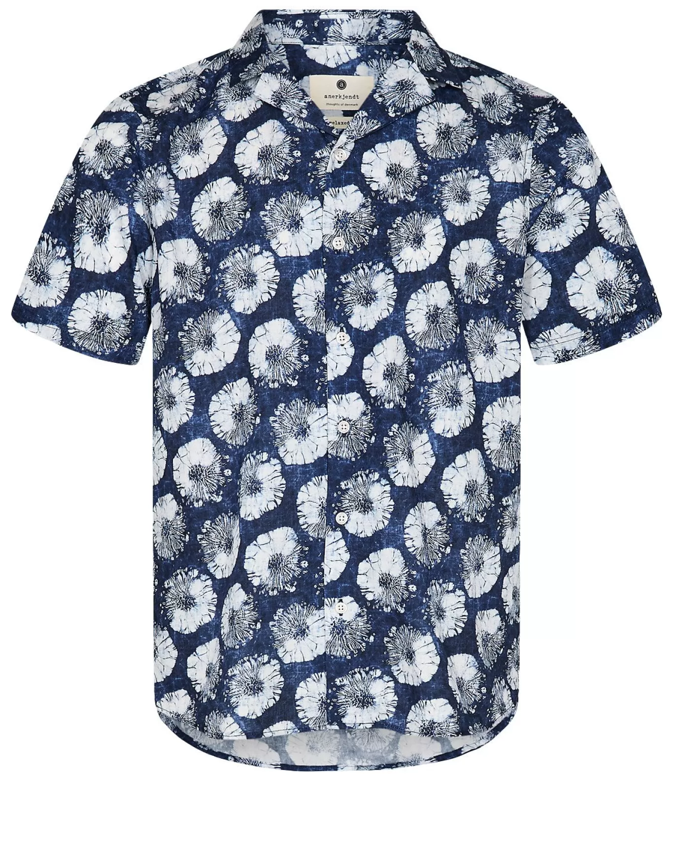 Anerkjendt Shirts<Akleo S/S Poplin Aop-Gots - Sky Captain