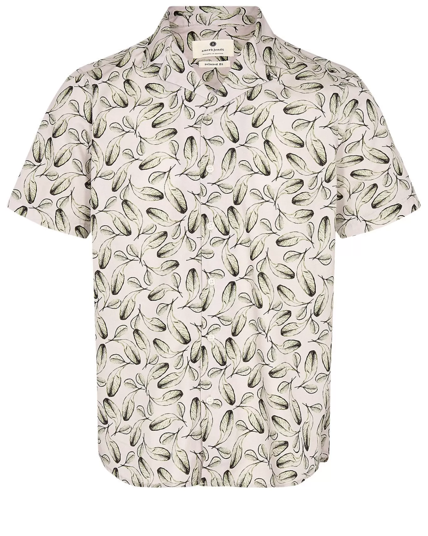 Anerkjendt Shirts<Akleo S/S Poplin Aop-Gots - Tofu