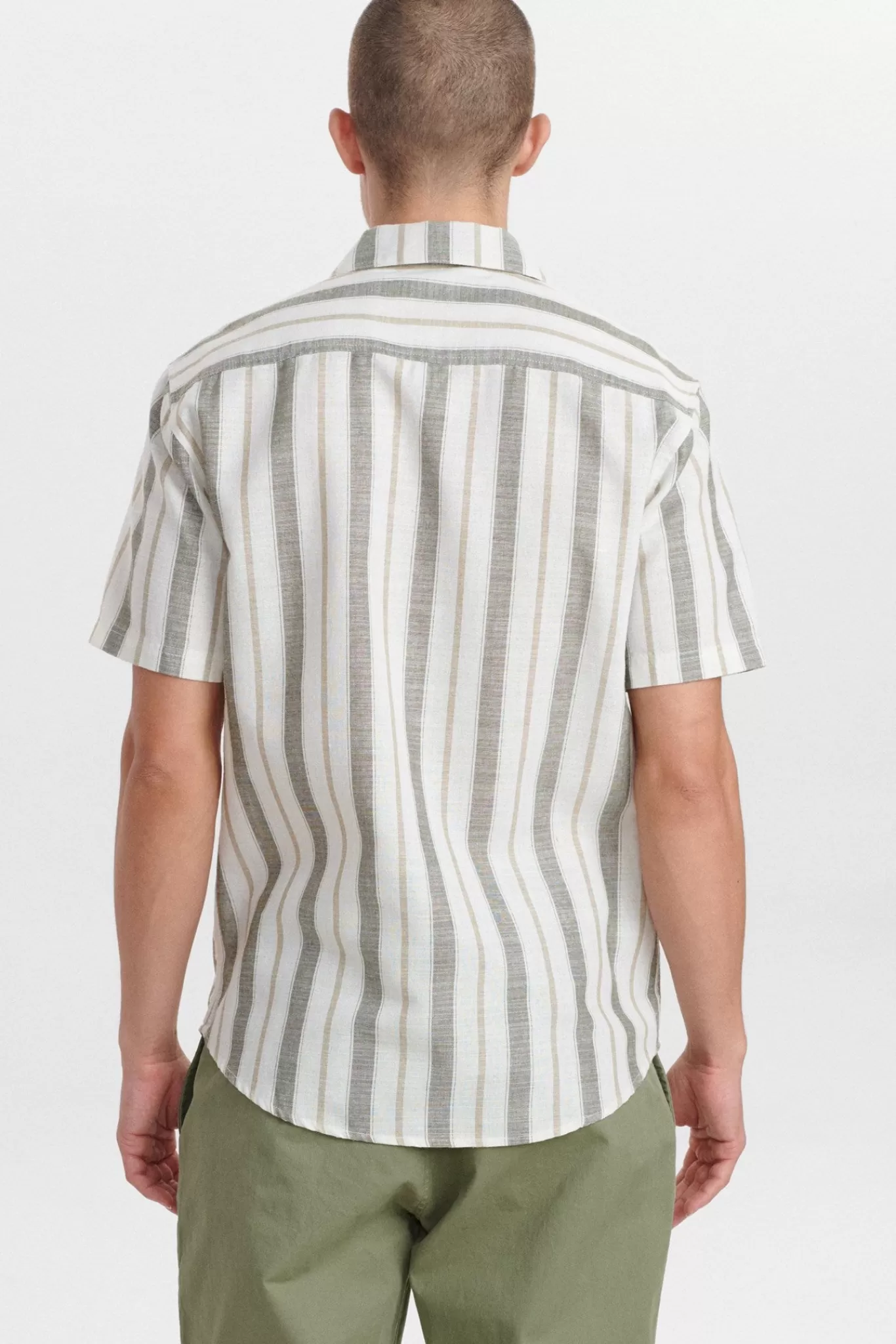 Anerkjendt Shirts<Akleo Stripe Ss Shirt - Olivine