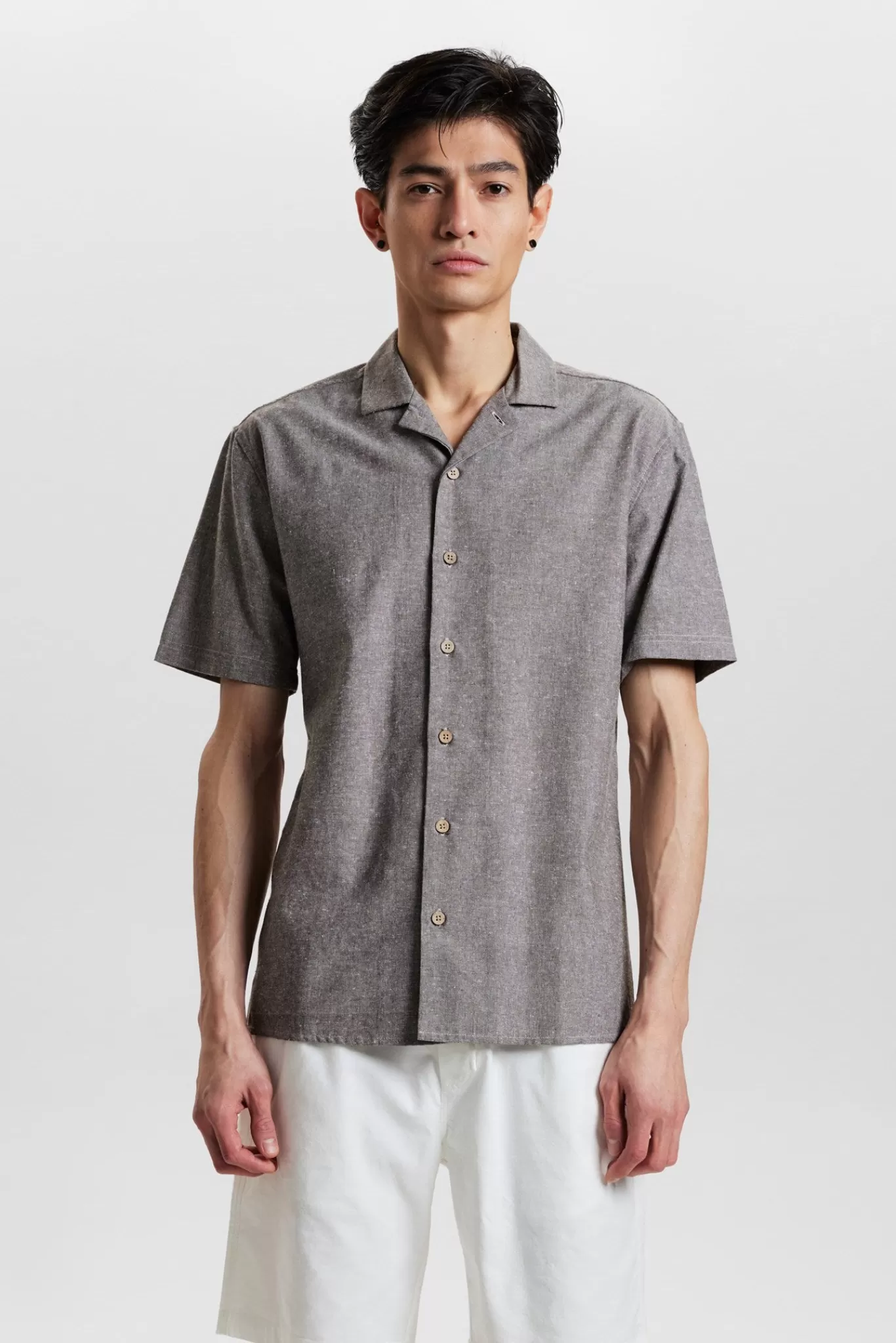 Anerkjendt Shirts<Akleon S/S Cot/Linen Shirt - Chocolate Brown