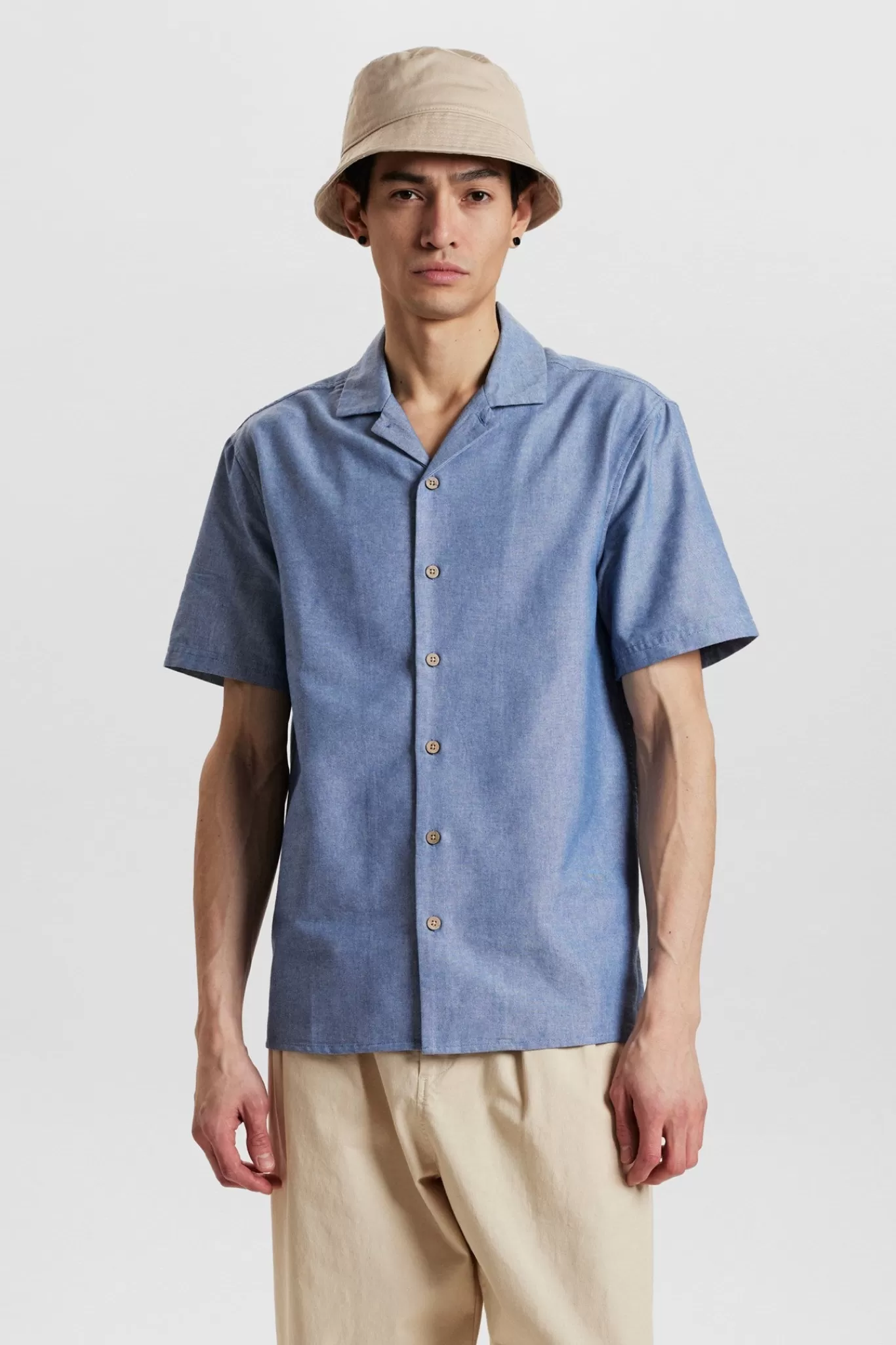 Anerkjendt Shirts<Akleon S/S Cot/Linen Shirt - Indian Teal