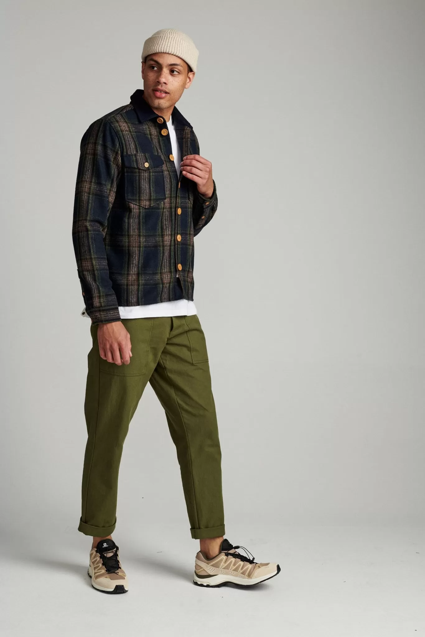 Anerkjendt Overshirts<Aklion Wool Check Overshirt - Pine Grove