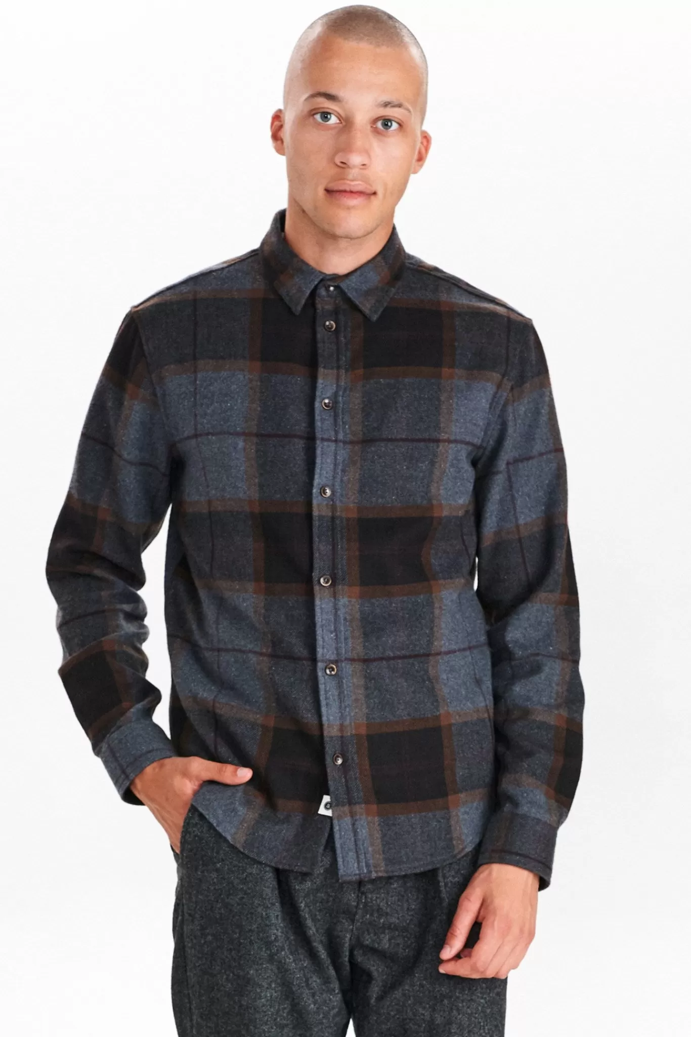 Anerkjendt Shirts<Aklouis Brushed Check - Dark Grey Mel