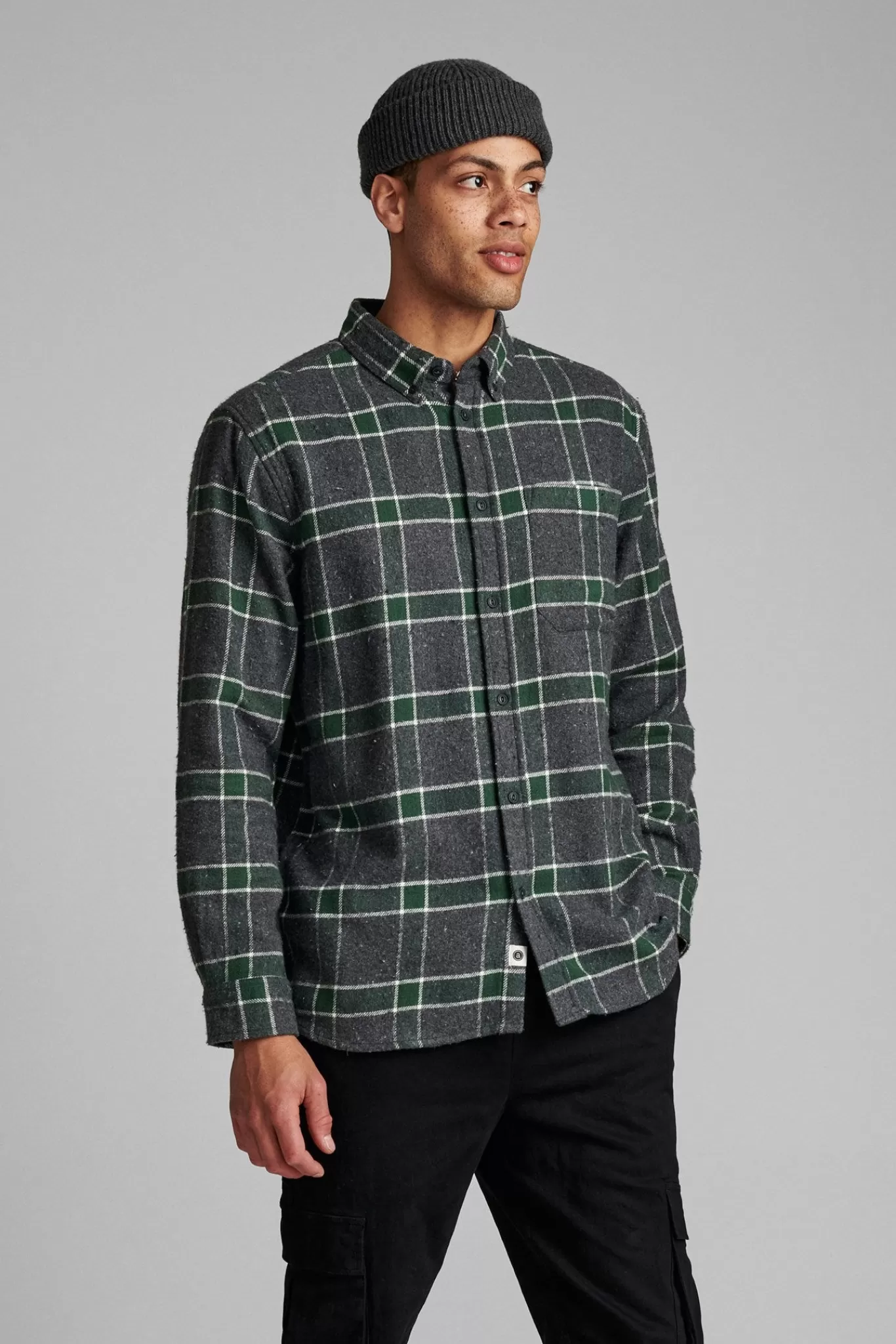 Anerkjendt Shirts<Aklouis Check Shirt - Dark Grey Mel