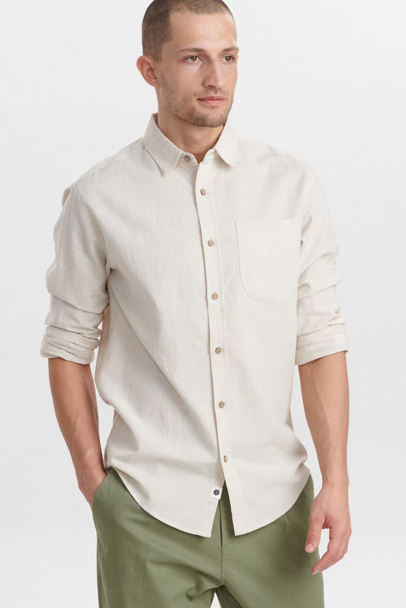 Anerkjendt Shirts<Aklouis Cot/Linen Shirt - Brown Rice