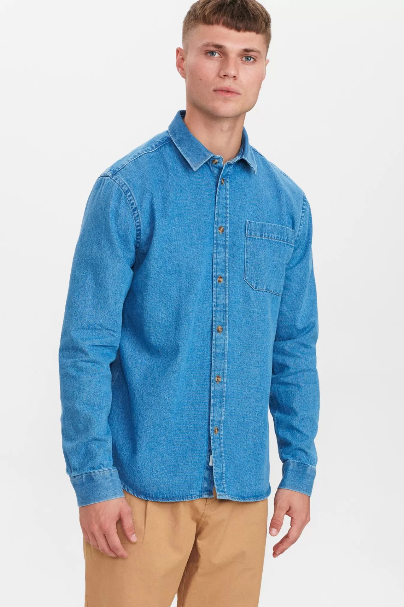 Anerkjendt Shirts<Aklouis Denim Shirt - Medium Blue Denim