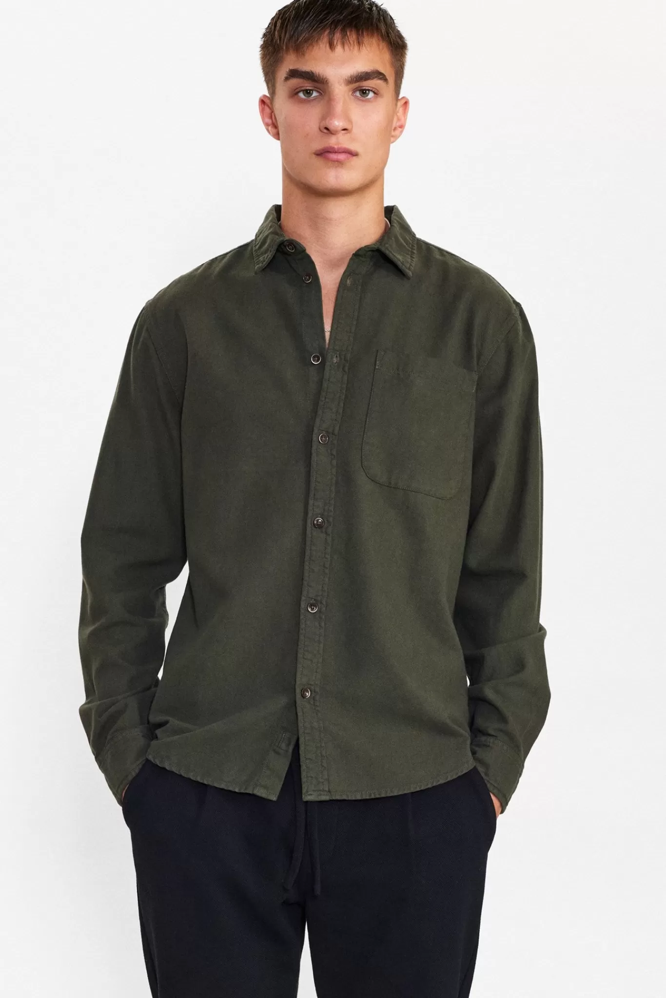 Anerkjendt Shirts<Aklouis Heavy Oxford Shirt - Forest Night