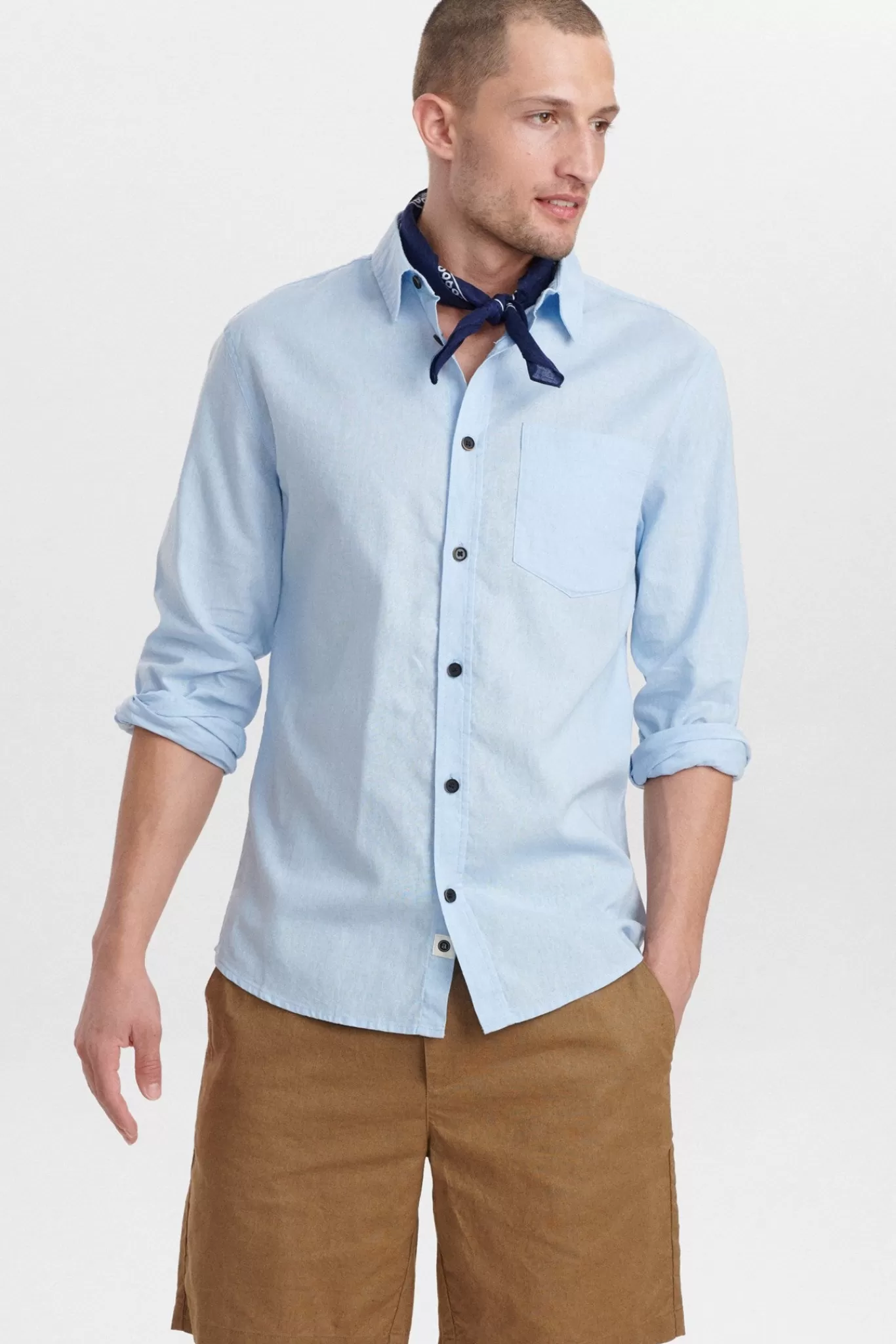 Anerkjendt Shirts<Aklouis Linen Shirt - Sky Blue