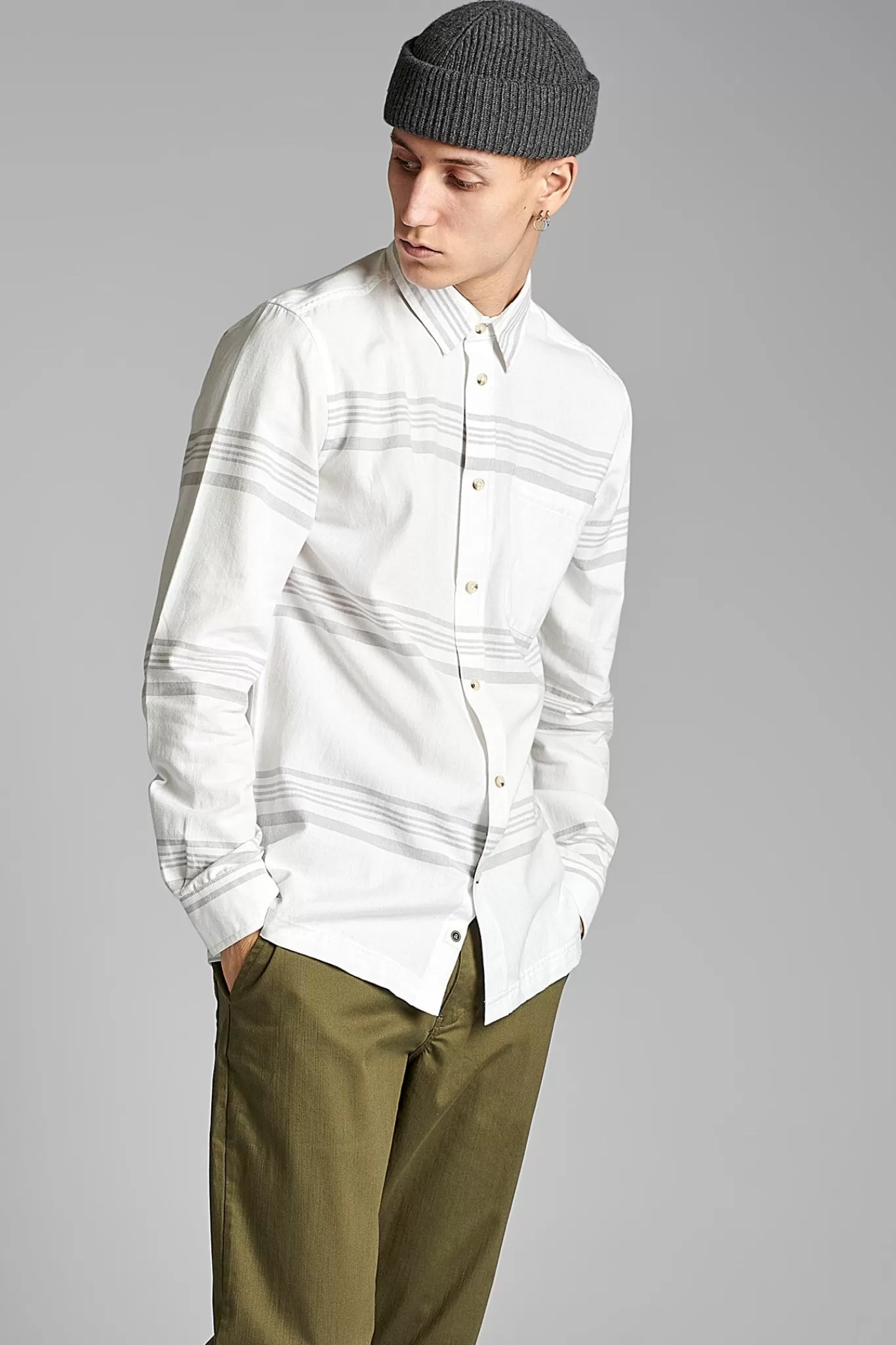 Anerkjendt Shirts<Aklouis Stripe - White