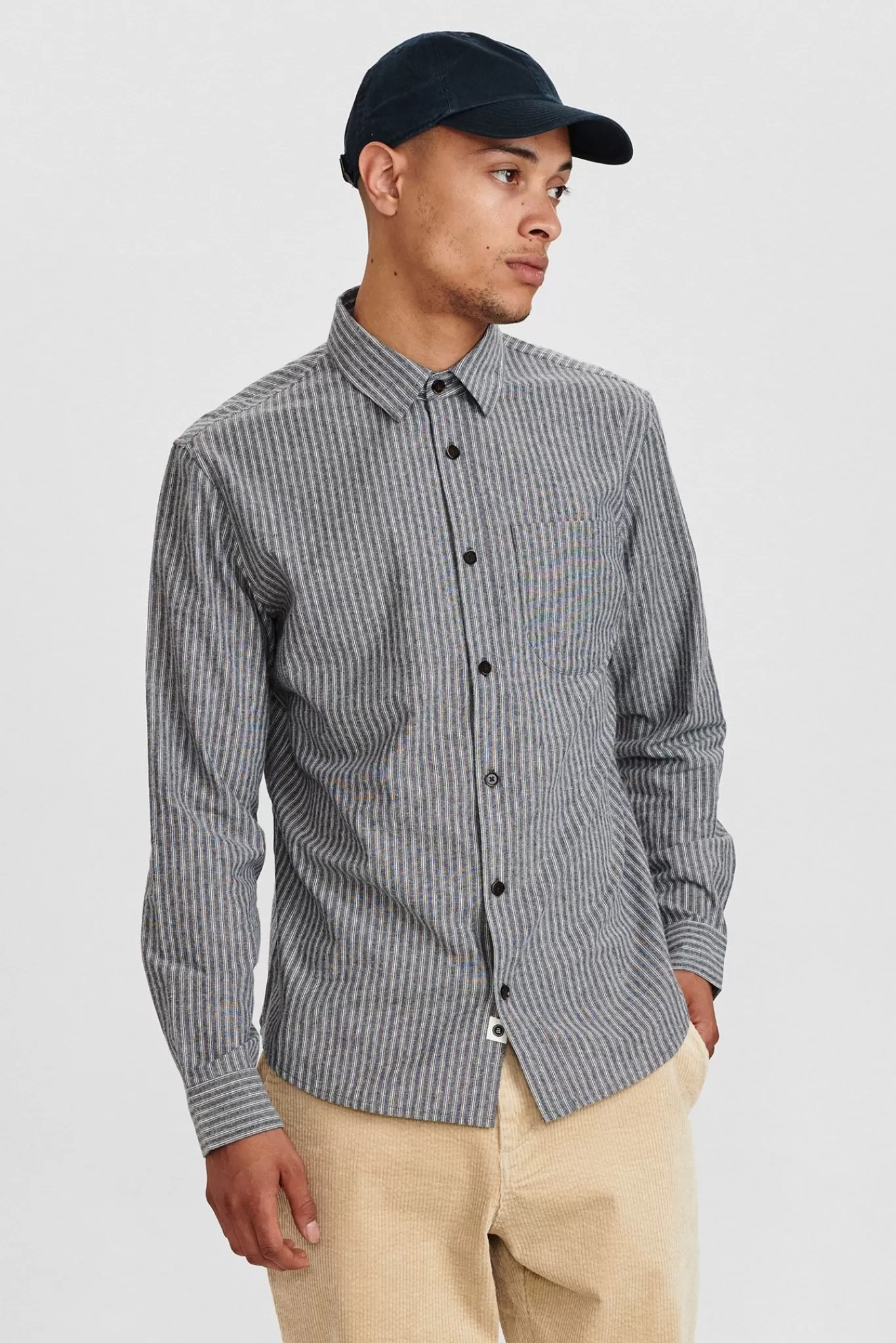 Anerkjendt Shirts<Aklouis Stripe Chambray Shirt - Sky Captain