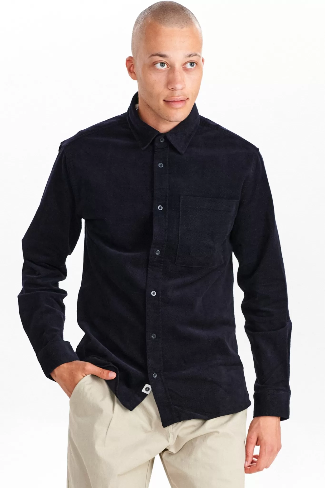 Anerkjendt Shirts<Aklouis Structure Cord Shirt - Dark Navy