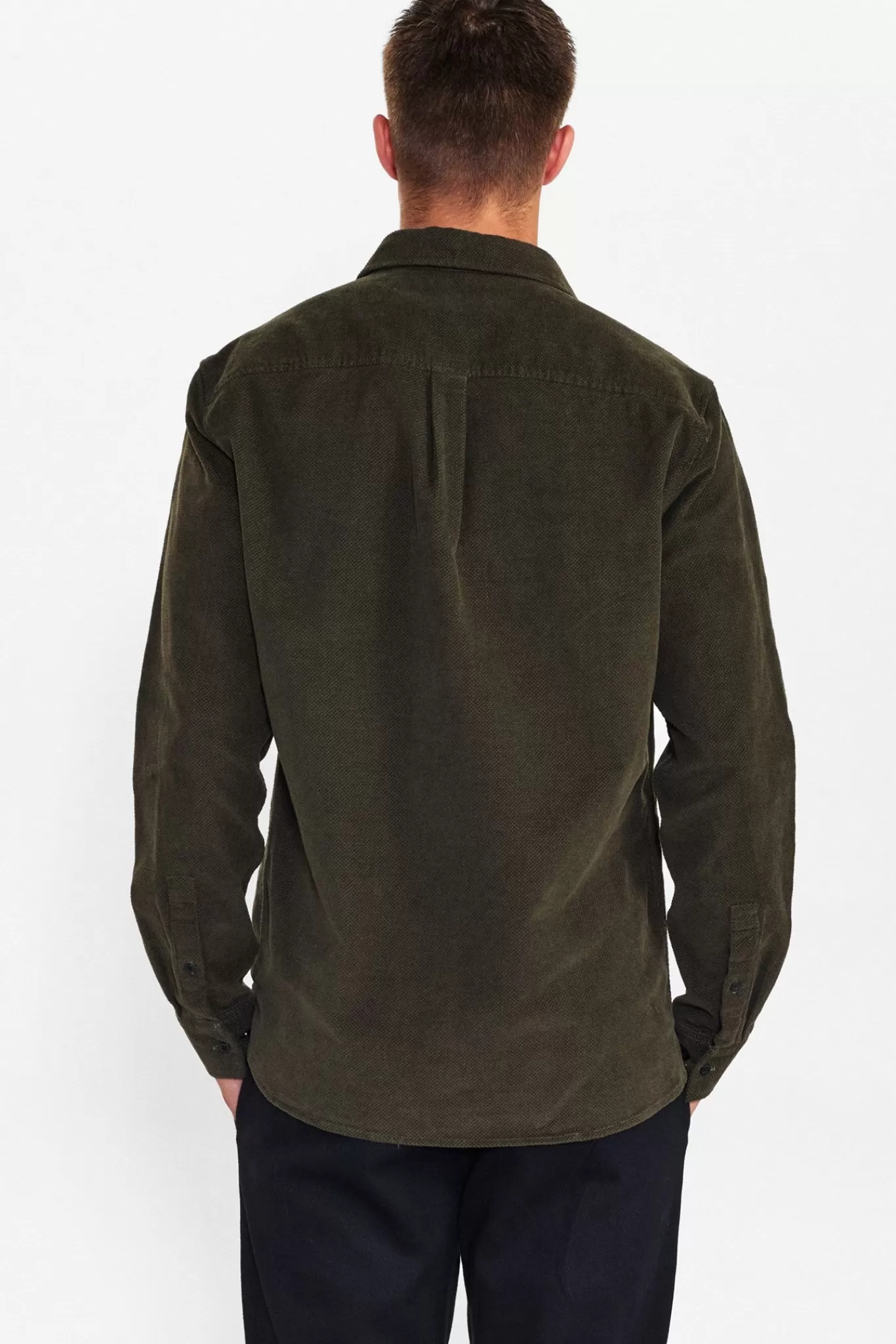 Anerkjendt Shirts<Aklouis Structure Cord Shirt - Dark Olive