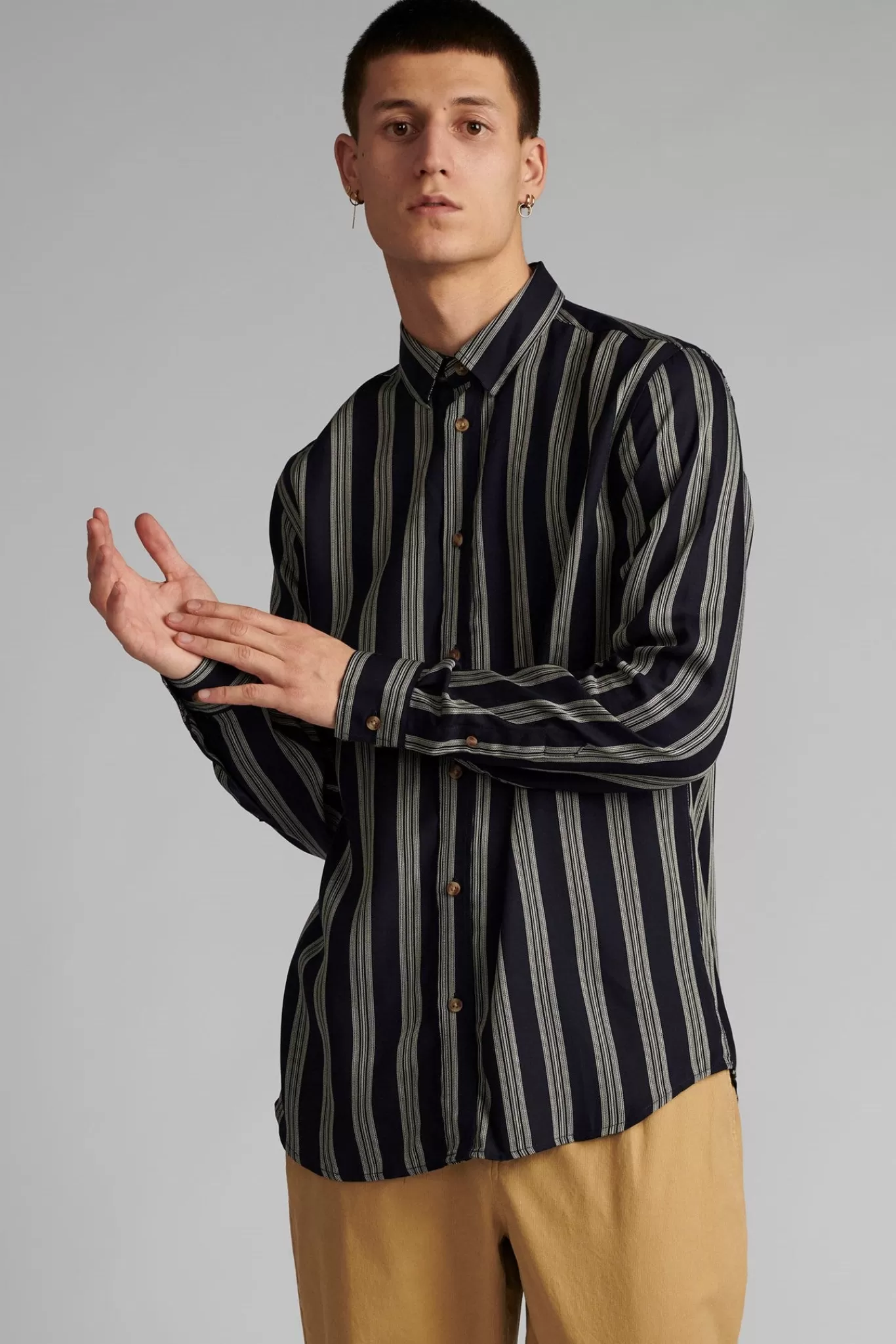 Anerkjendt Shirts<Aklouis Tencel Stripe Shirt - Sky Captain