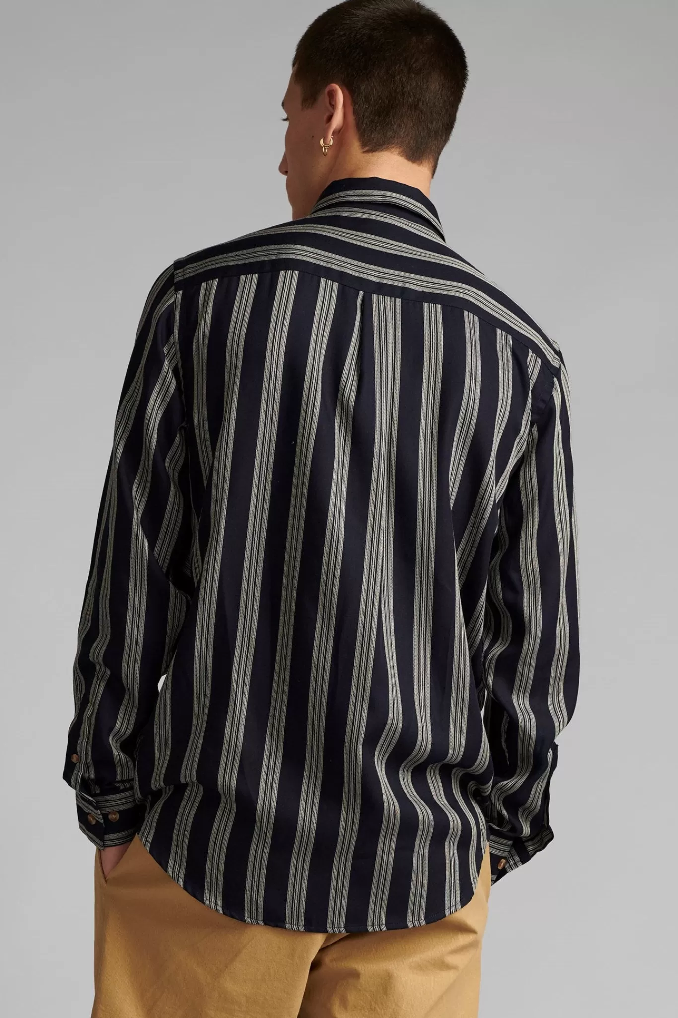 Anerkjendt Shirts<Aklouis Tencel Stripe Shirt - Sky Captain