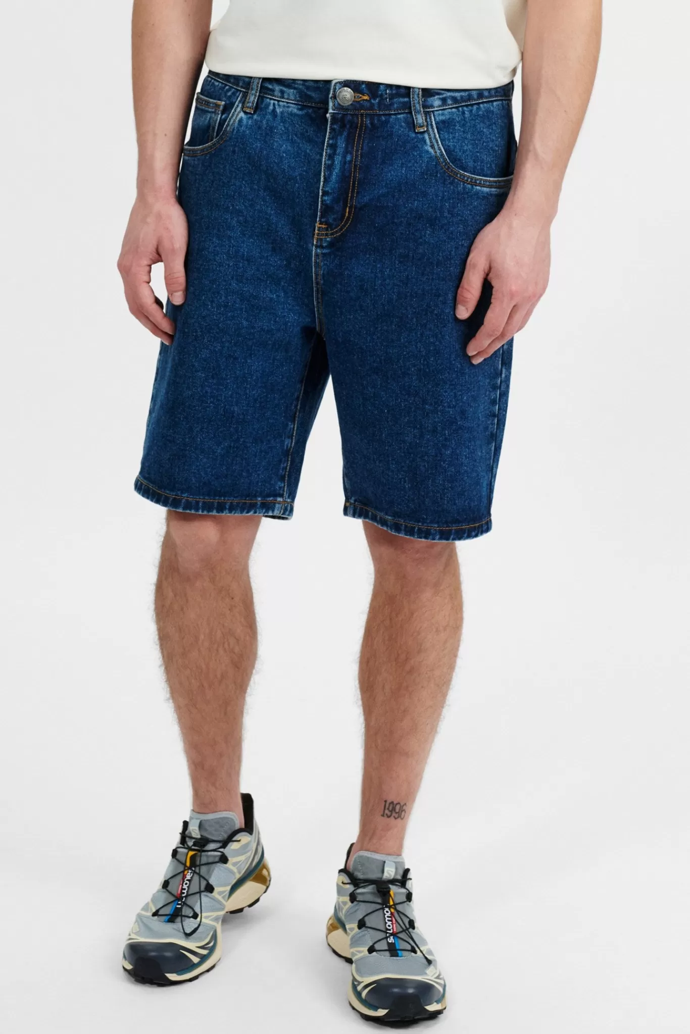 Anerkjendt Shorts<Aklt Dad Denim - Medium Blue Denim