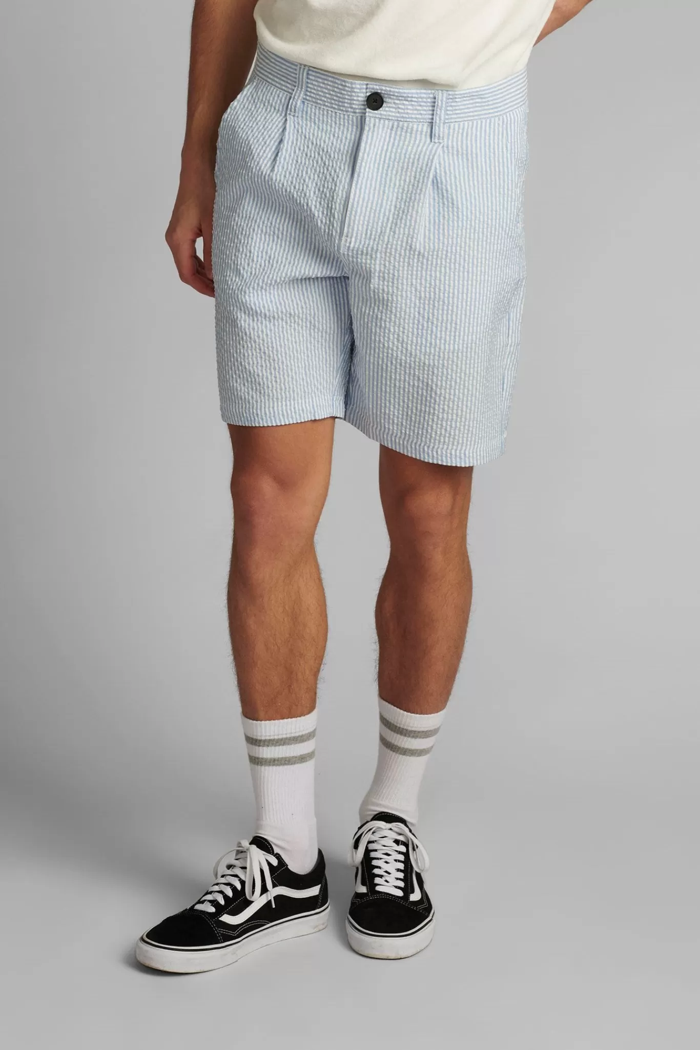 Anerkjendt Shorts<Aklt Jan Seersucker - Sky Blue