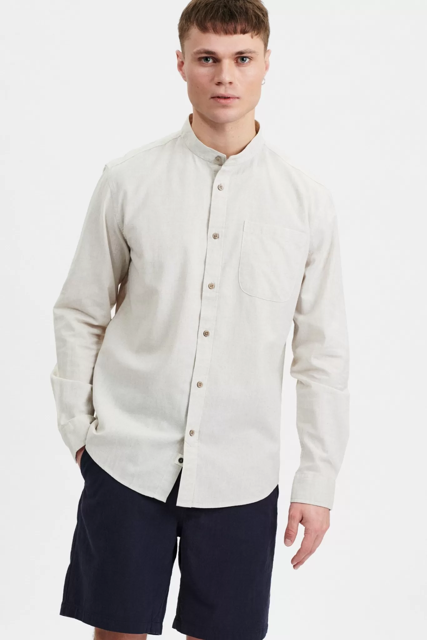 Anerkjendt Shirts<Aklukas Cot/Linen Shirt - Brown Rice