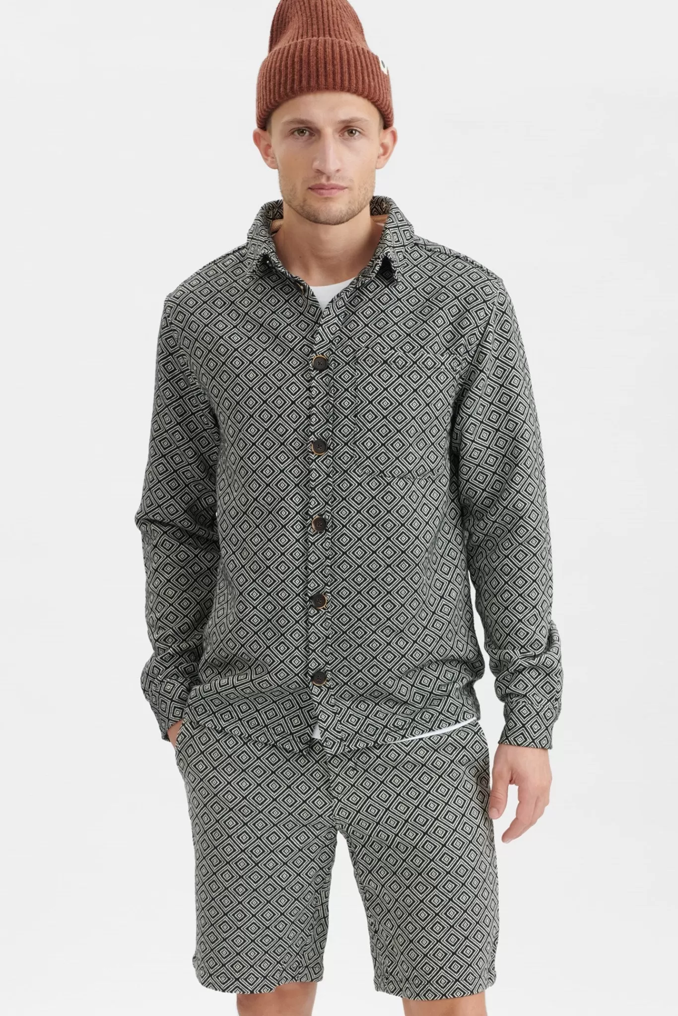 Anerkjendt Overshirts<Aklukas Jacquard Overshirt - Caviar