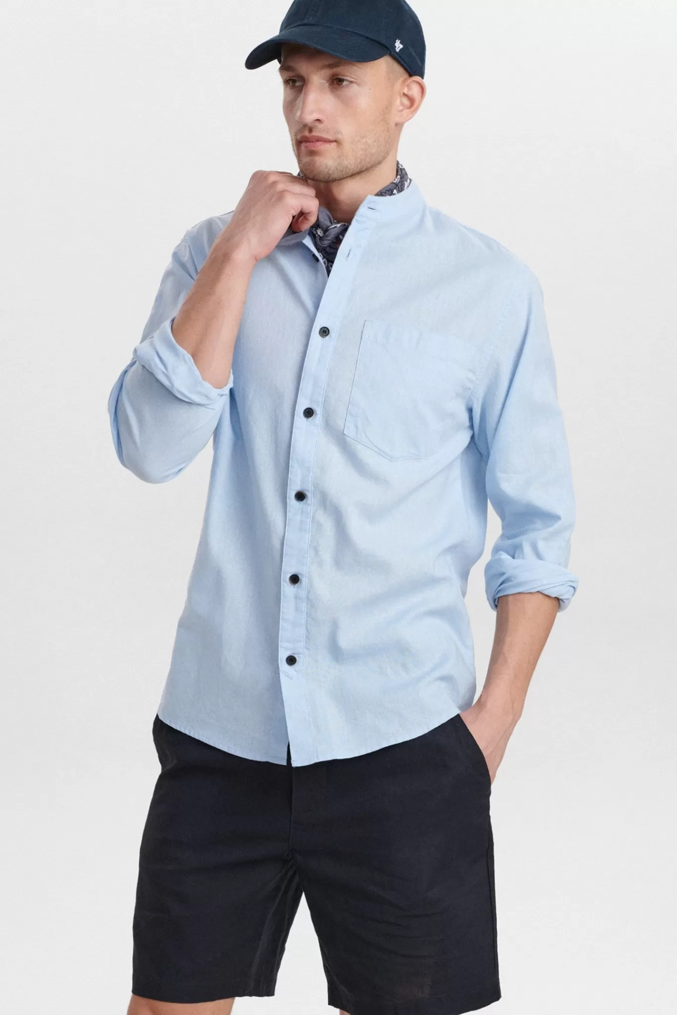 Anerkjendt Shirts<Aklukas Linen Shirt - Sky Blue