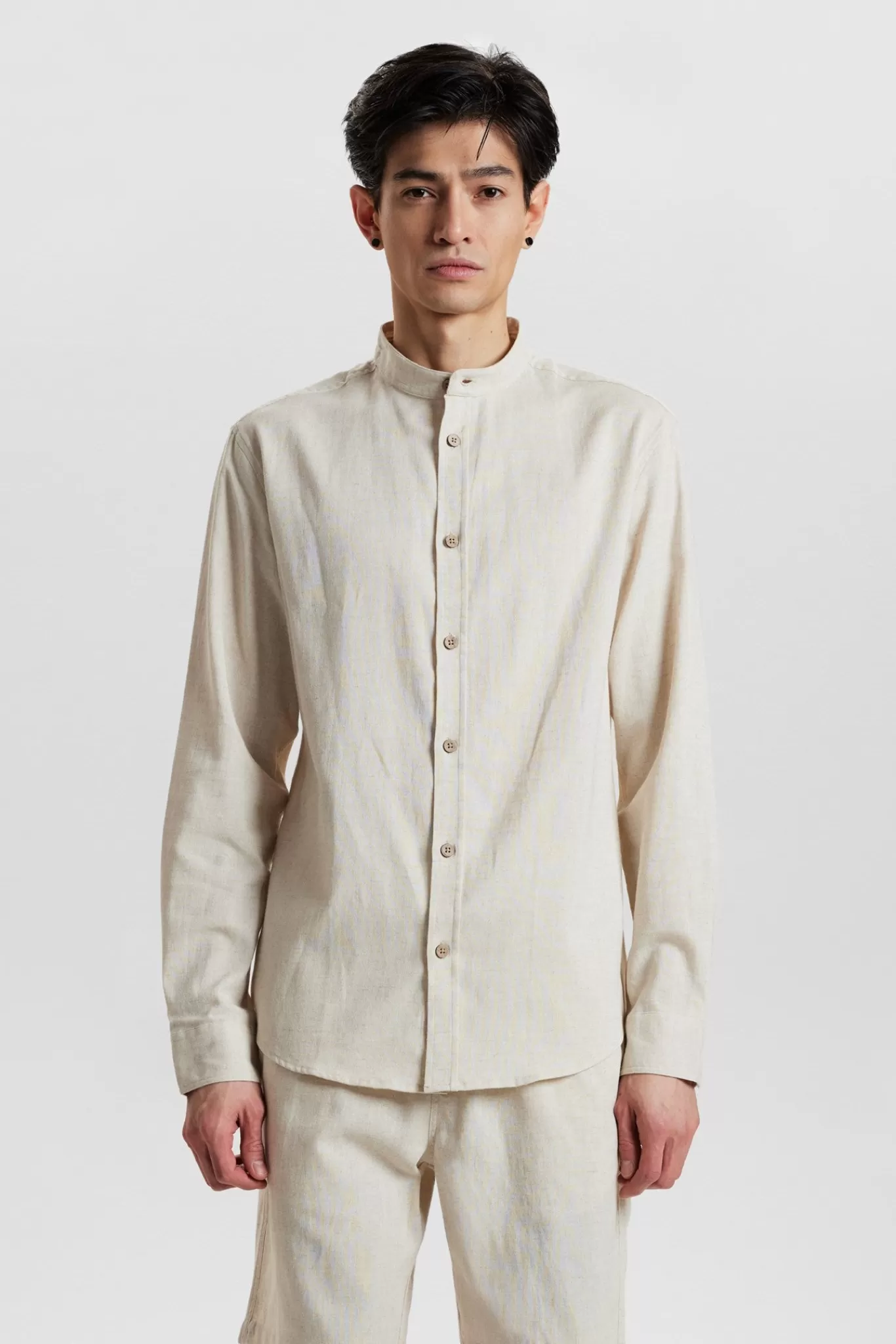 Anerkjendt Shirts<Aklukas L/S Cot/Linen Shirt - Brown Rice