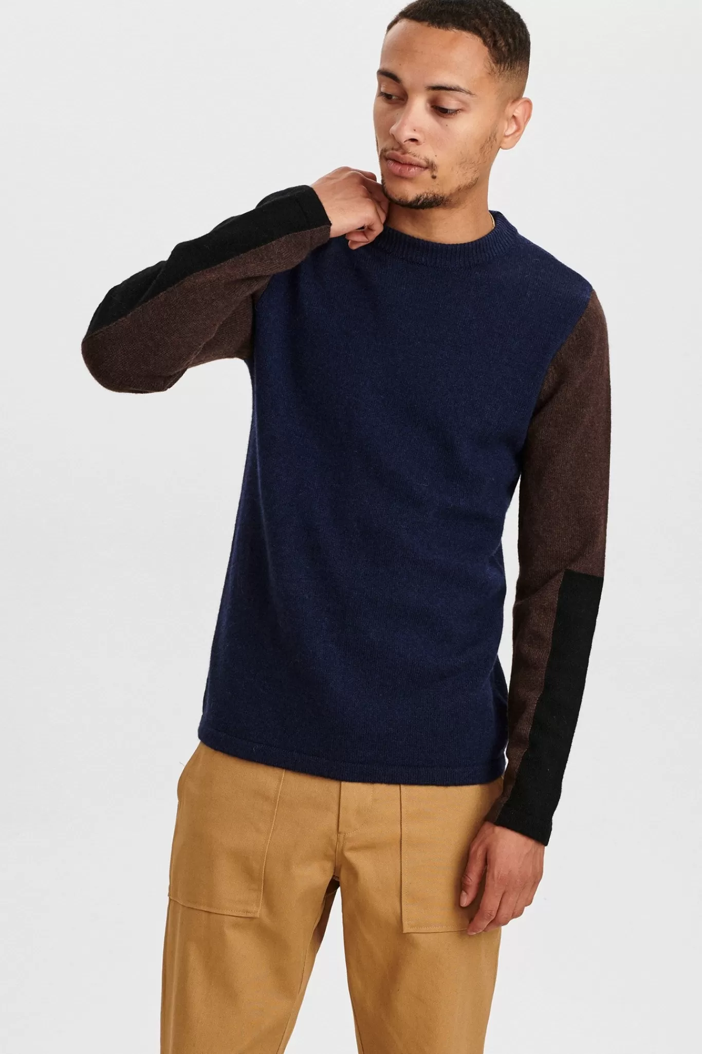 Anerkjendt Knits<Aknoah Labswool Colour Block - Sky Captain