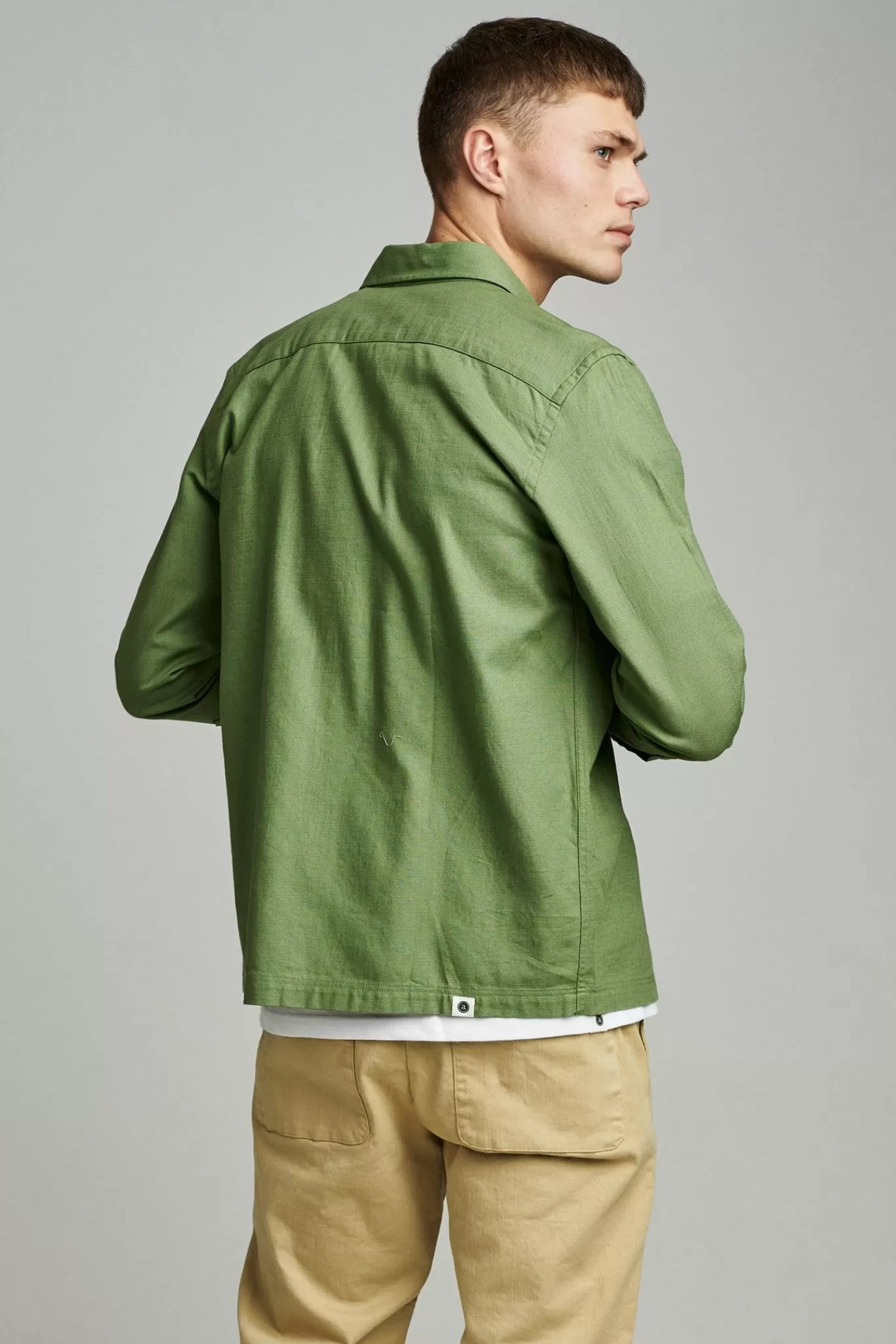 Anerkjendt Overshirts<Akoscar Cotton Slub - Vineyard Green