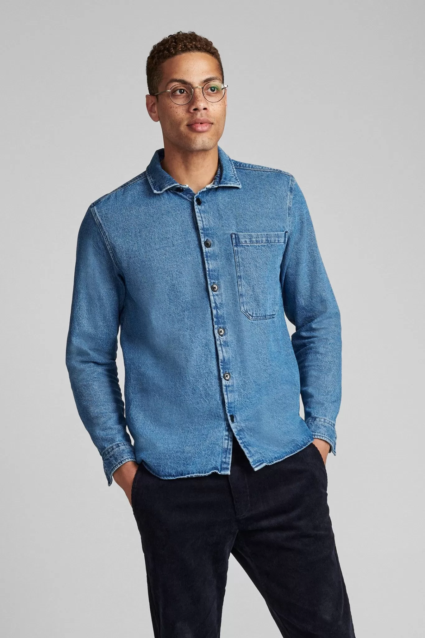 Anerkjendt Overshirts<Akoscar Denim Overshirt - Light Blue Denim