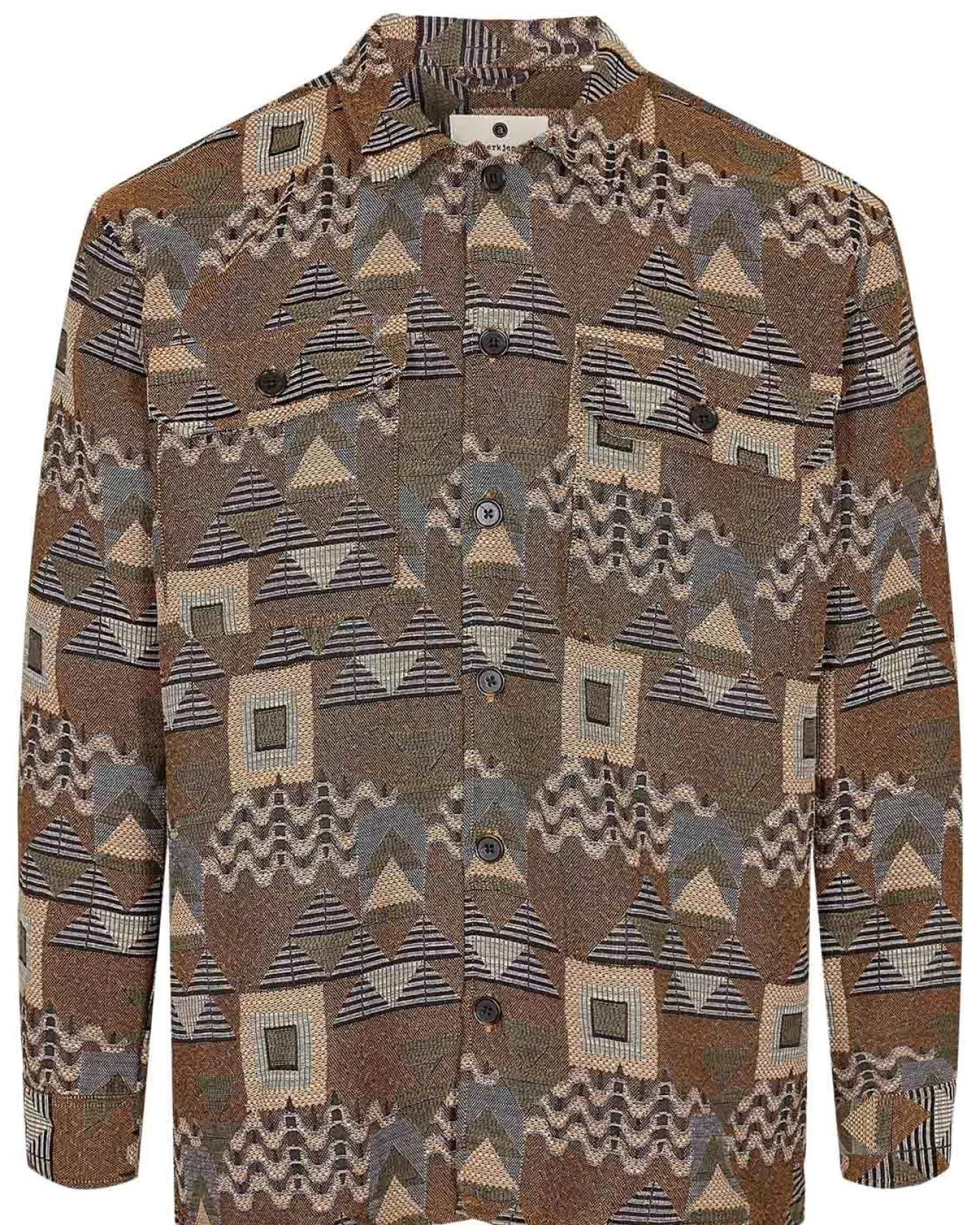 Anerkjendt Overshirts<Akoscar Jacquard Overshirt - Wood Thrush