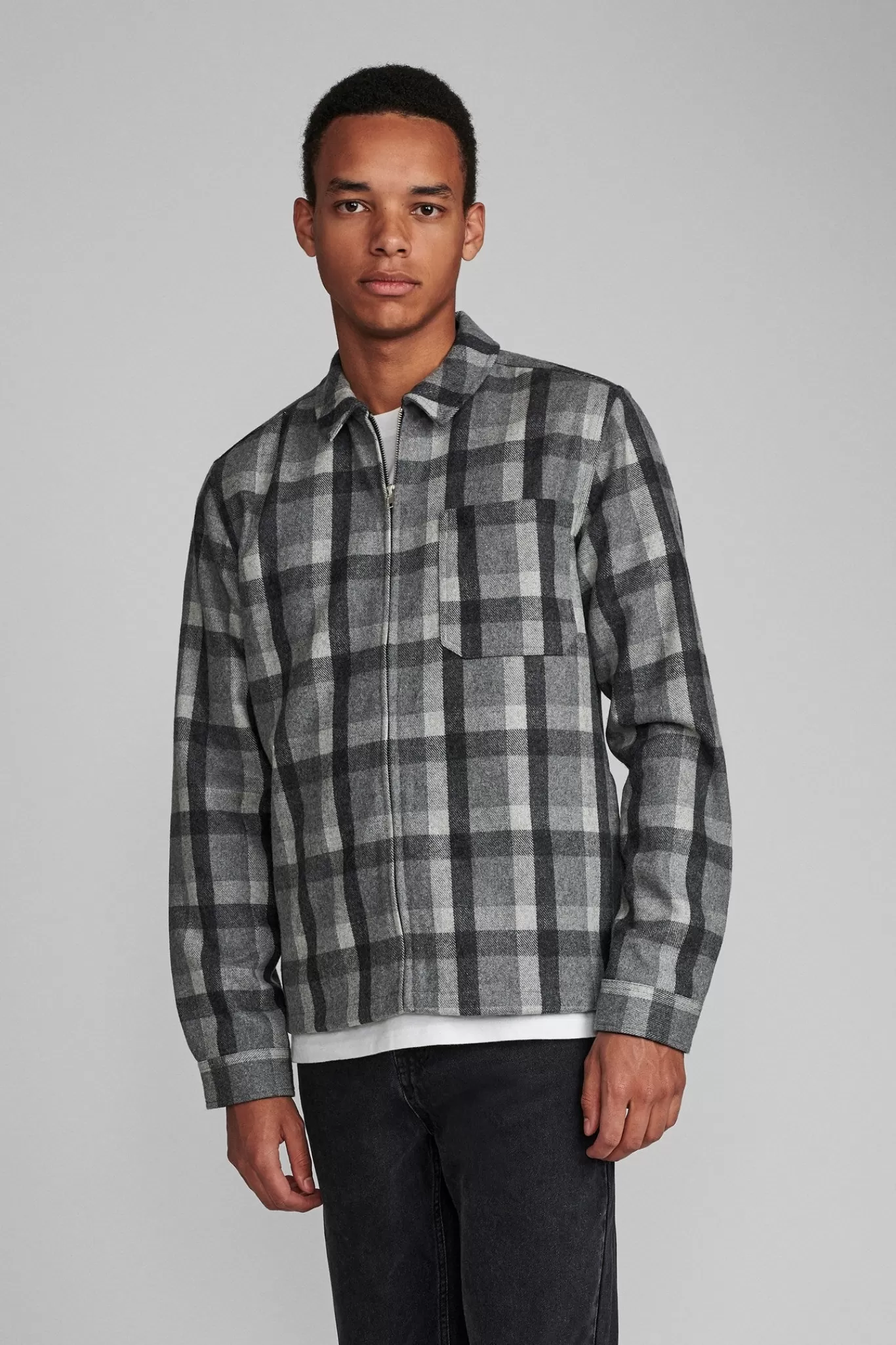 Anerkjendt Overshirts<Akoscar Overshirt - Granit Grey Mel