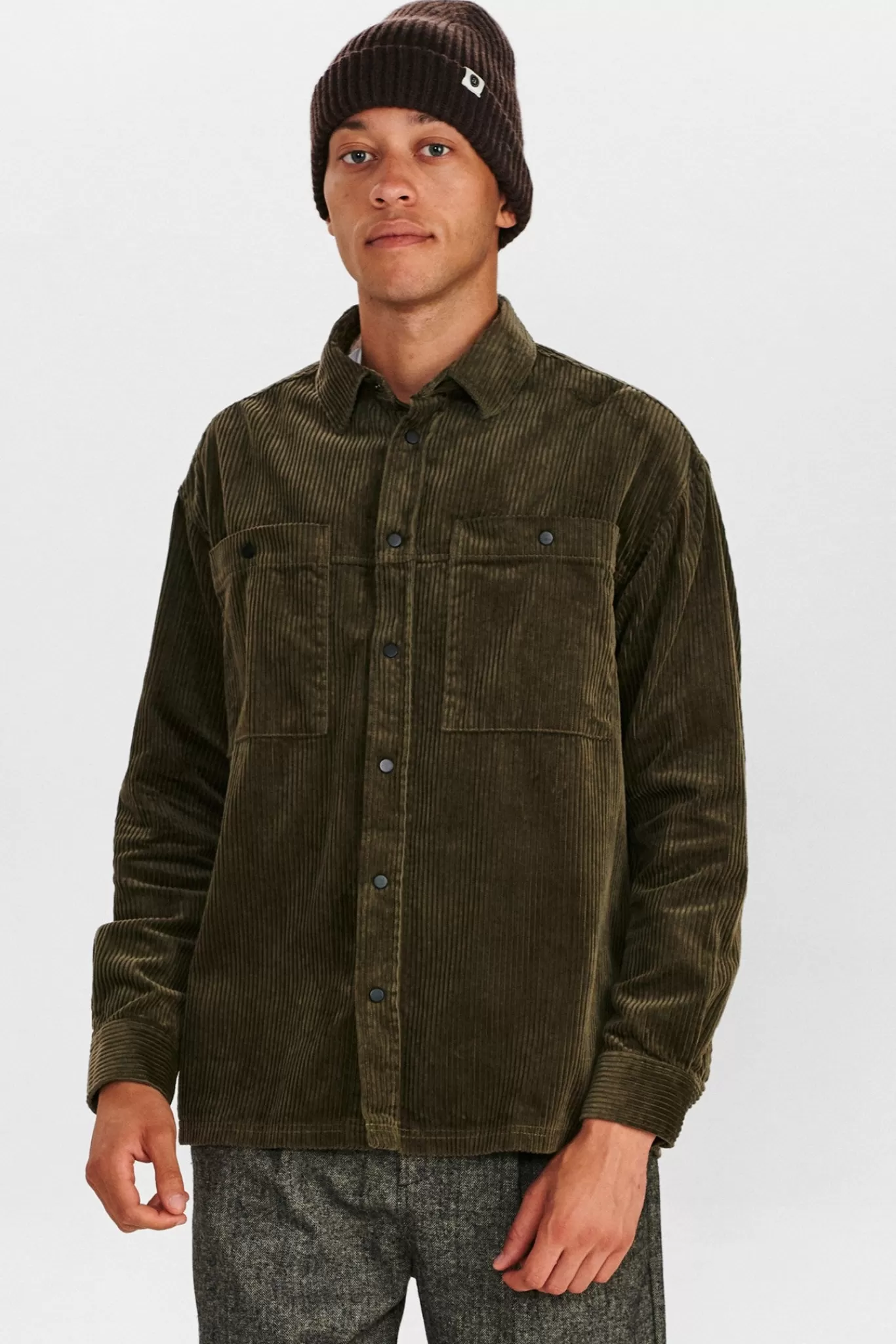 Anerkjendt Overshirts<Akoscar Wide Corduroy - Deep Forrest