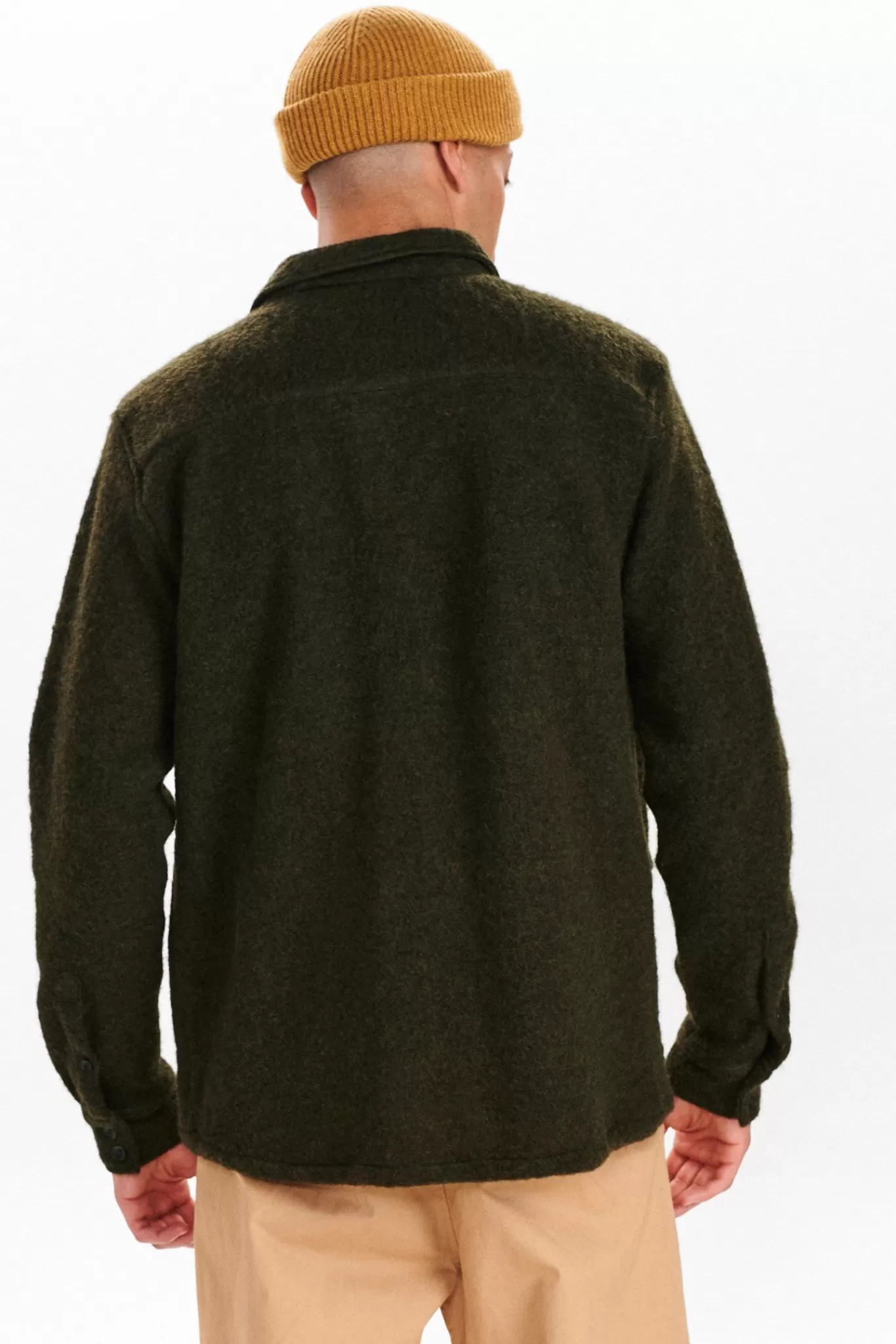 Anerkjendt Overshirts<Akoscar Wool Double Pocket Os - Dark Olive