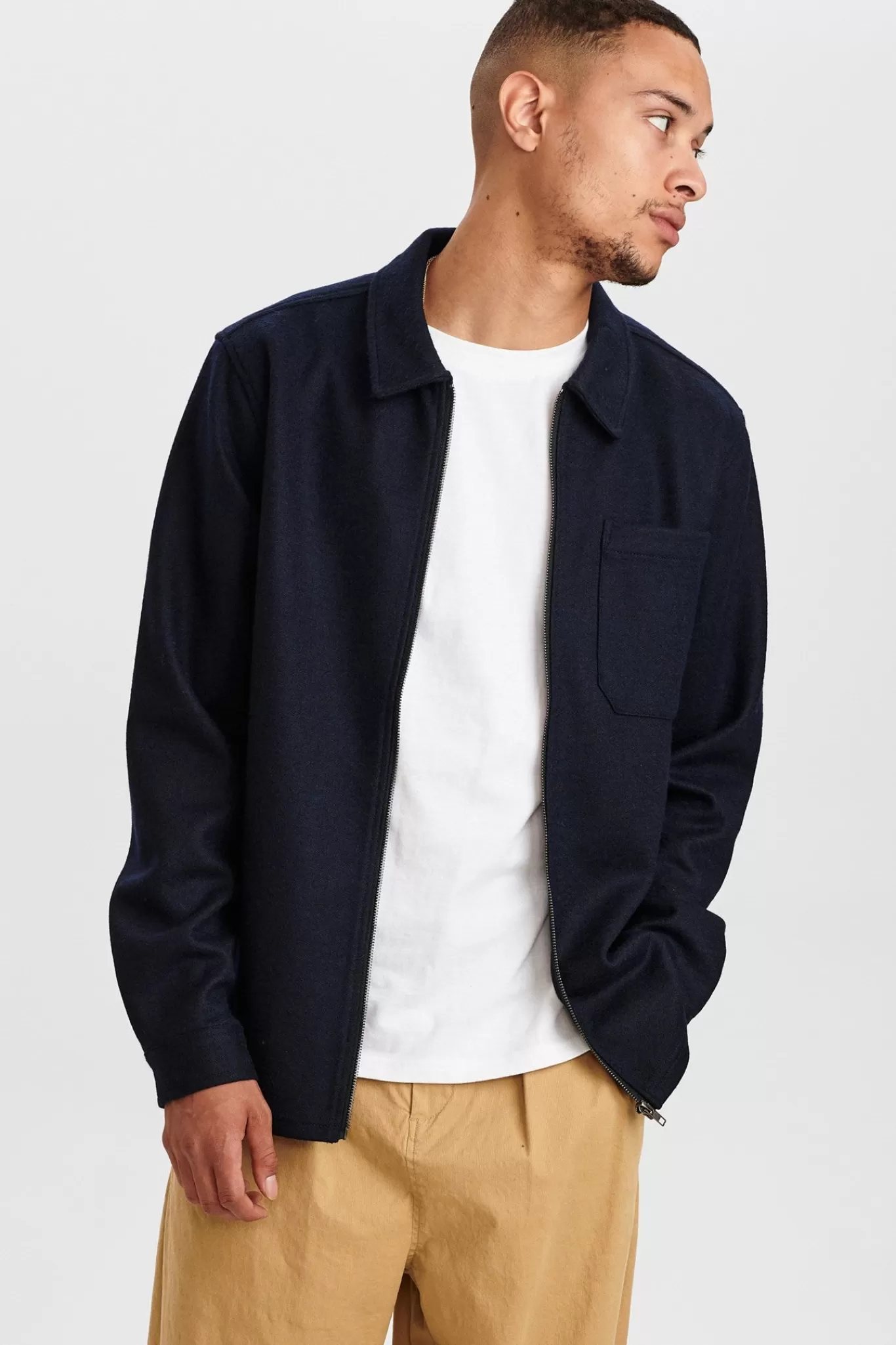 Anerkjendt Overshirts<Akoscar Wool Overshirt - Sky Captain