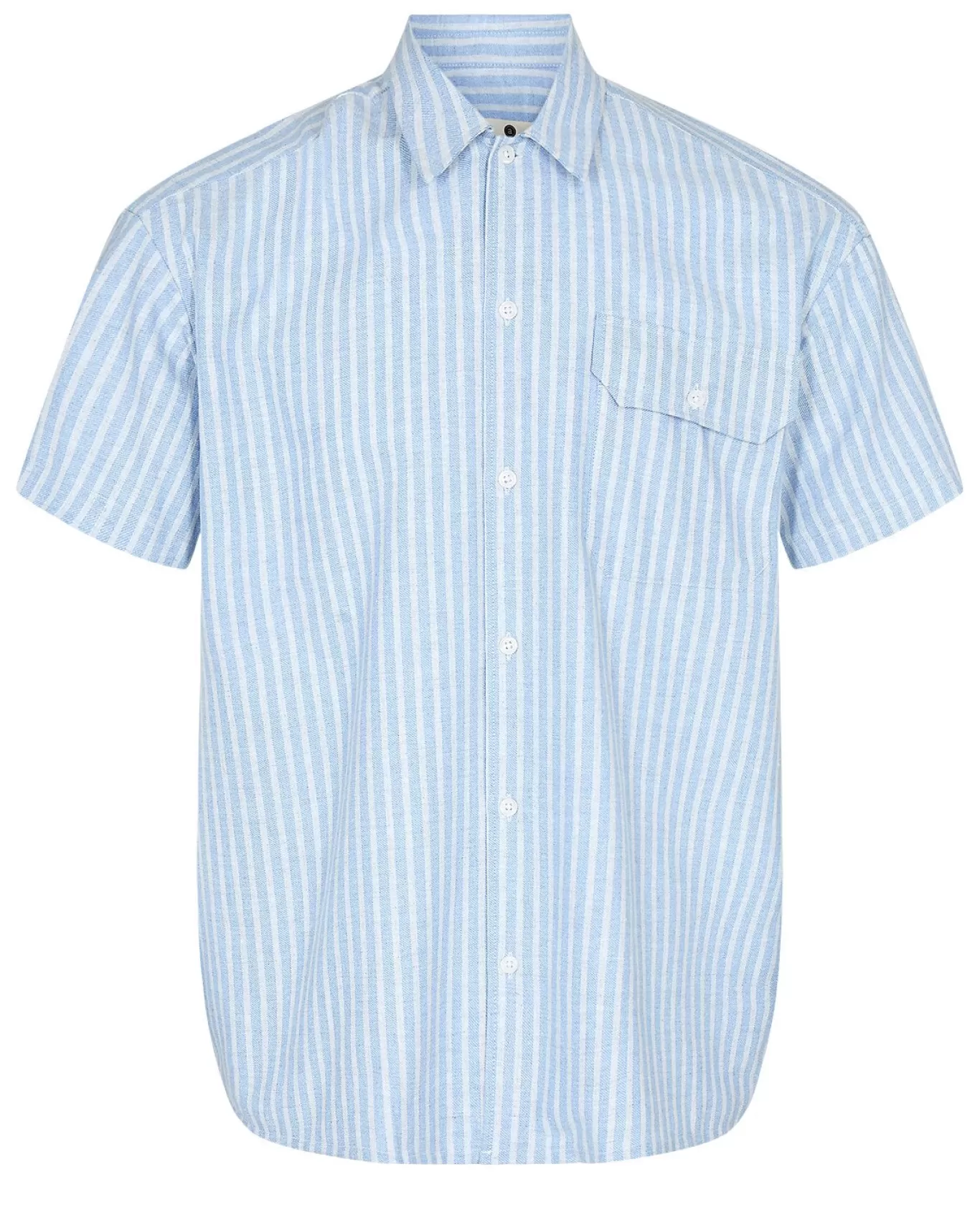 Anerkjendt Shirts<Akotto S/S Stripe Shirt - Sky Blue