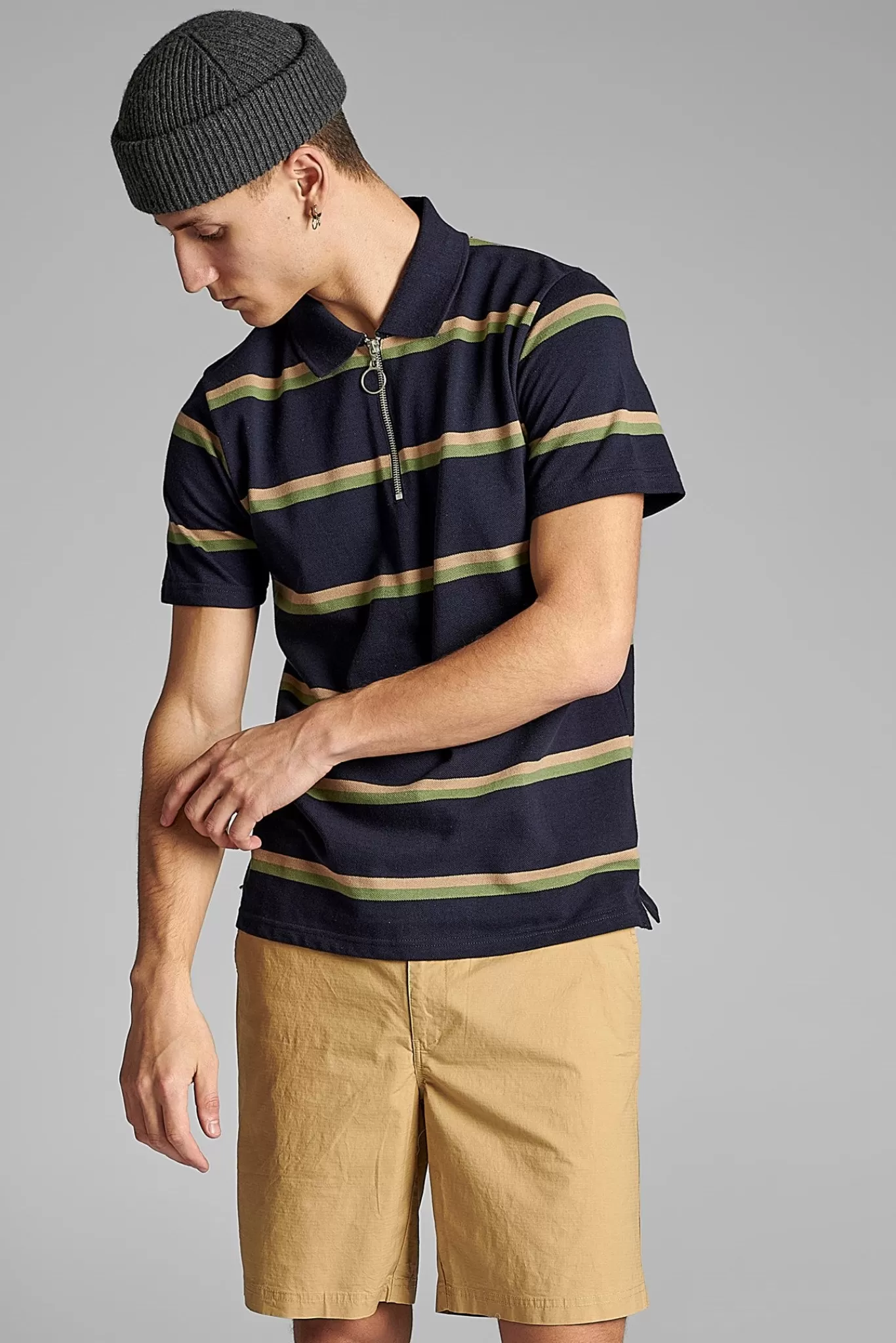 Anerkjendt Tees<Akralf Polo Stripe - Sky Captain