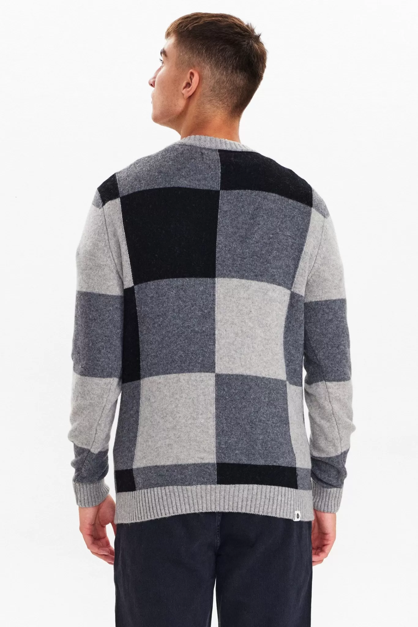 Anerkjendt Knits<Akrico Check Block - Medium Grey Mel