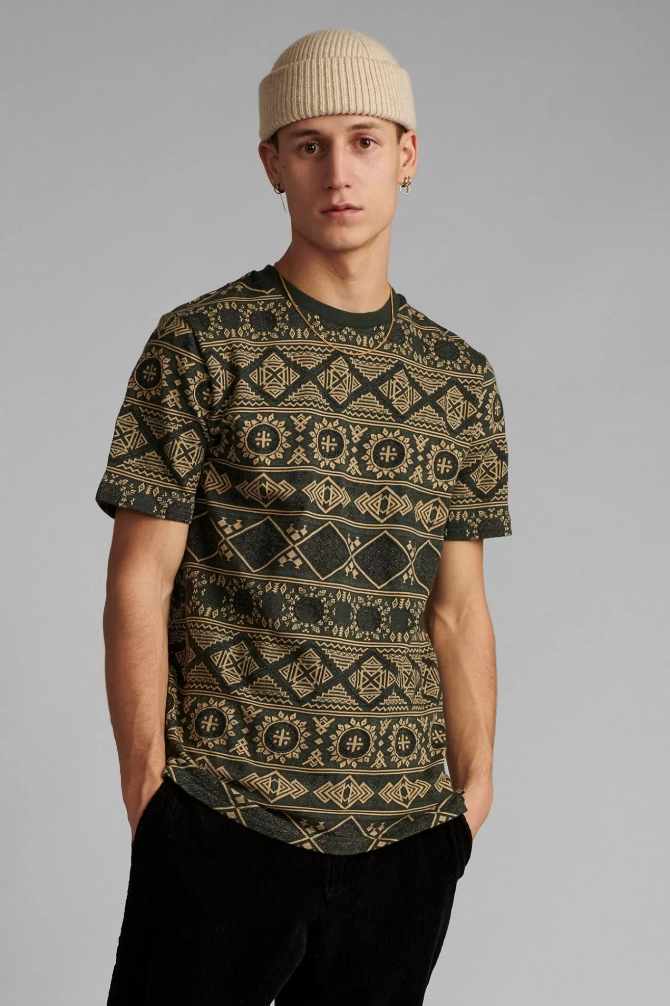 Anerkjendt Tees<Akrod Jacquard T Shirt - Deep Forrest