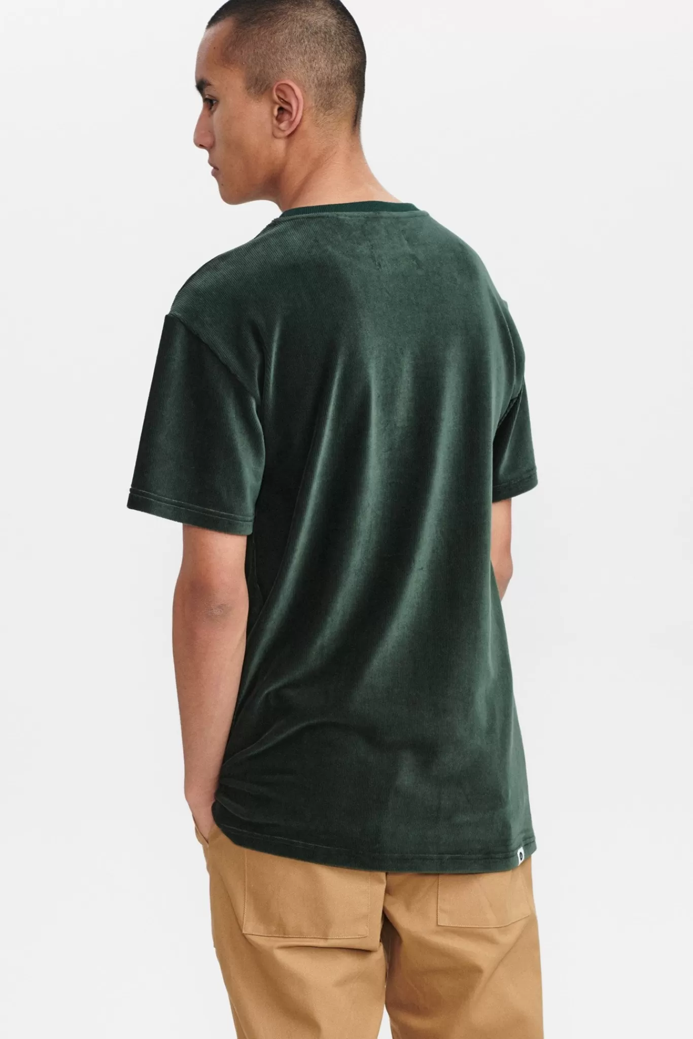 Anerkjendt Tees<Akrune Velvet T Shirt - Deep Forrest