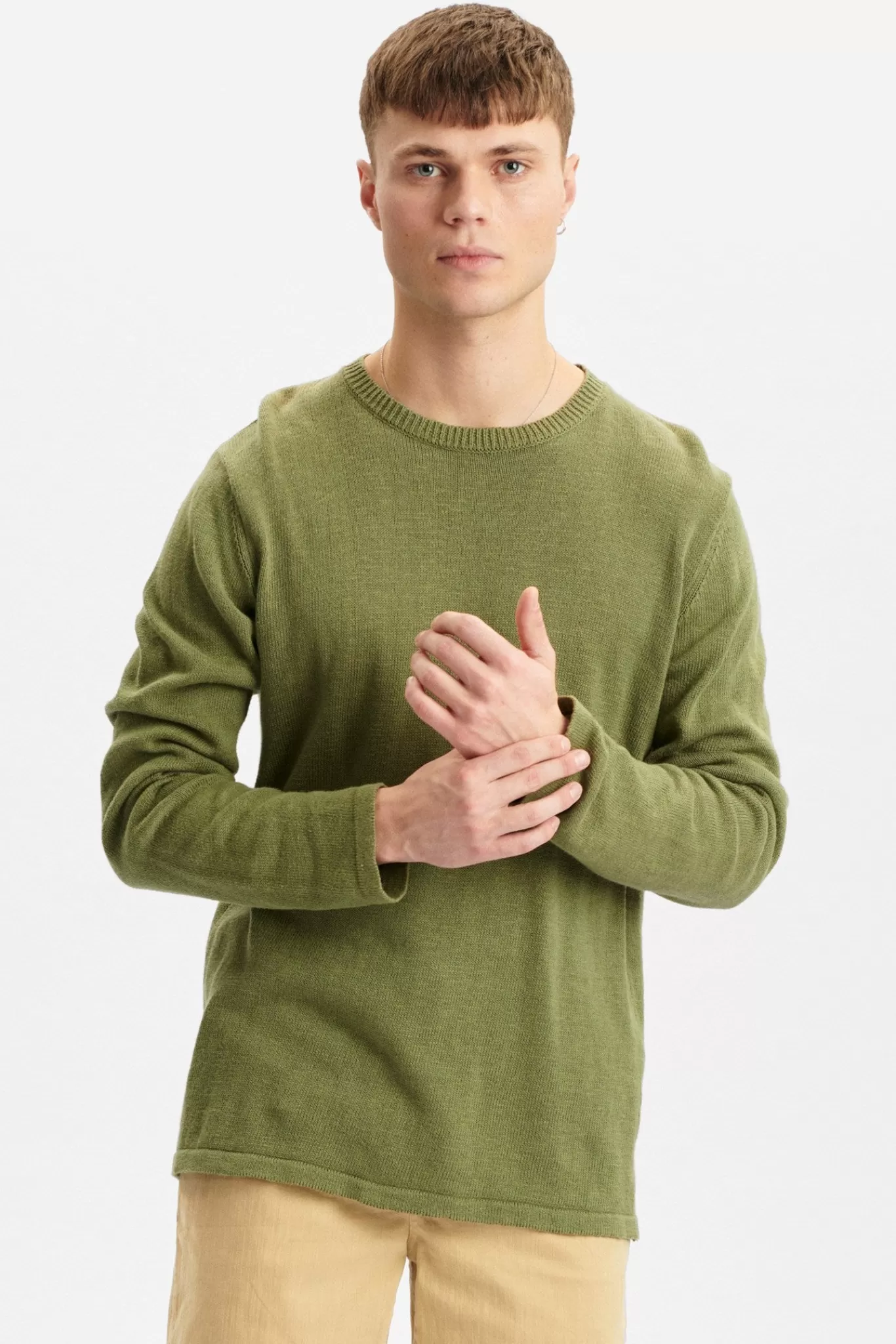 Anerkjendt Knits<Aksail Cotton Linen Knit - Olivine