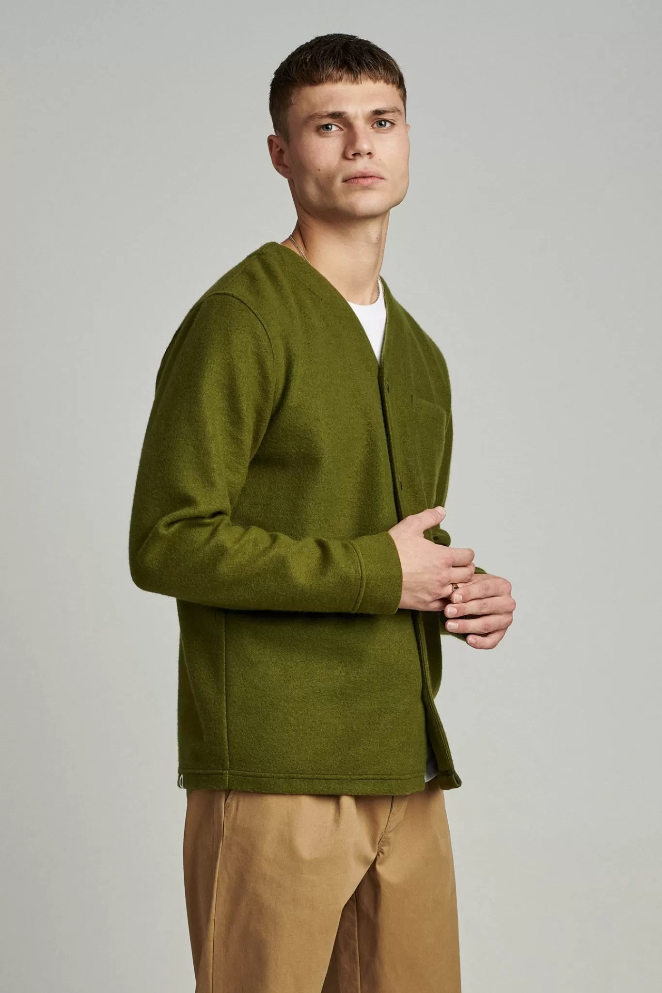 Anerkjendt Overshirts<Aksam V-Neck Cardigan - Vineyard Green