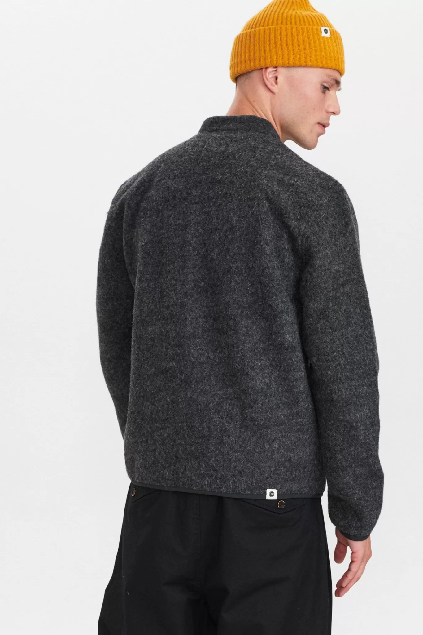 Anerkjendt Overshirts<Aksigurd Boiled Wool Cardigan - Granit Grey Mel