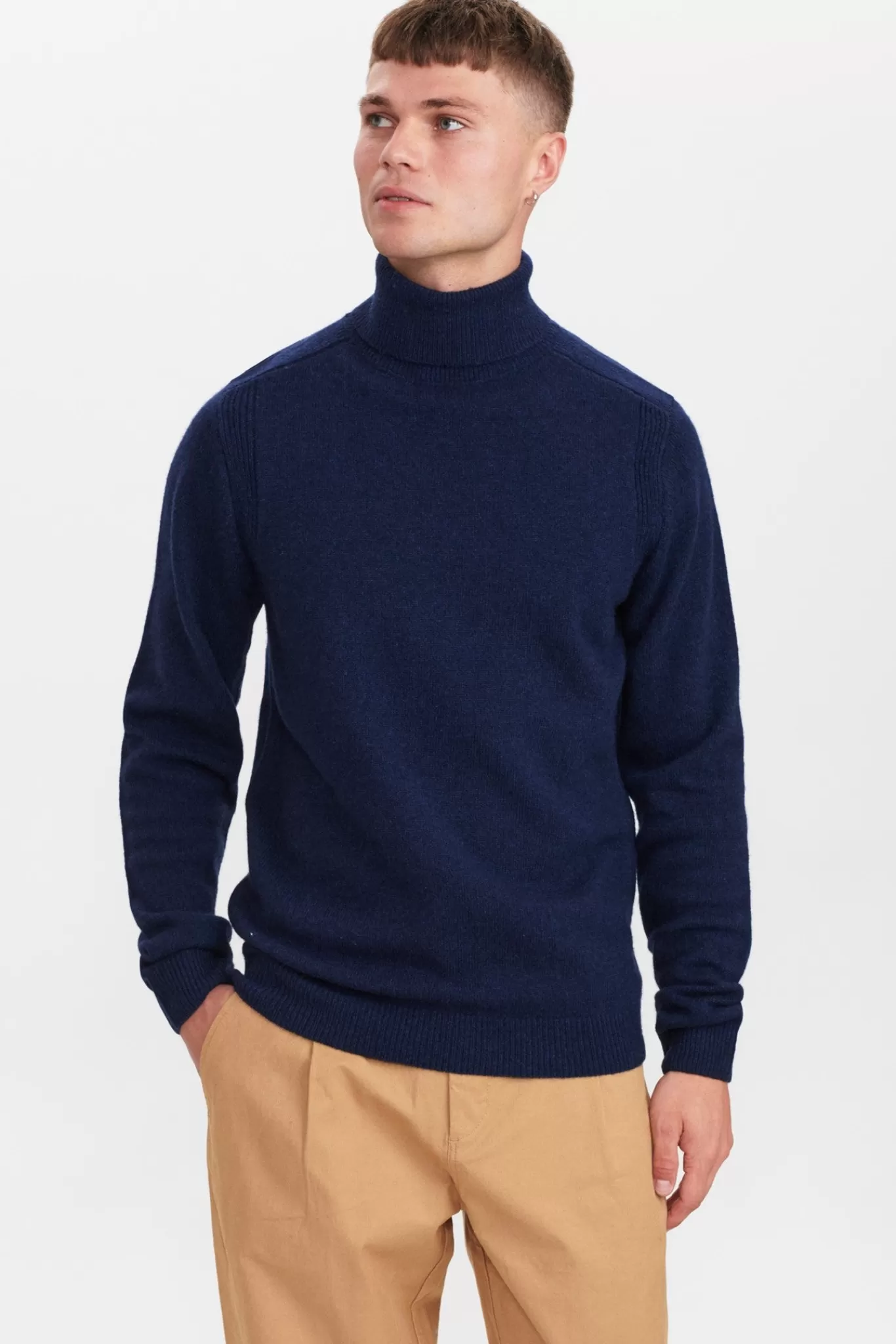 Anerkjendt Knits<Aksimon Lambswool Roll Neck Knit - Sky Captain