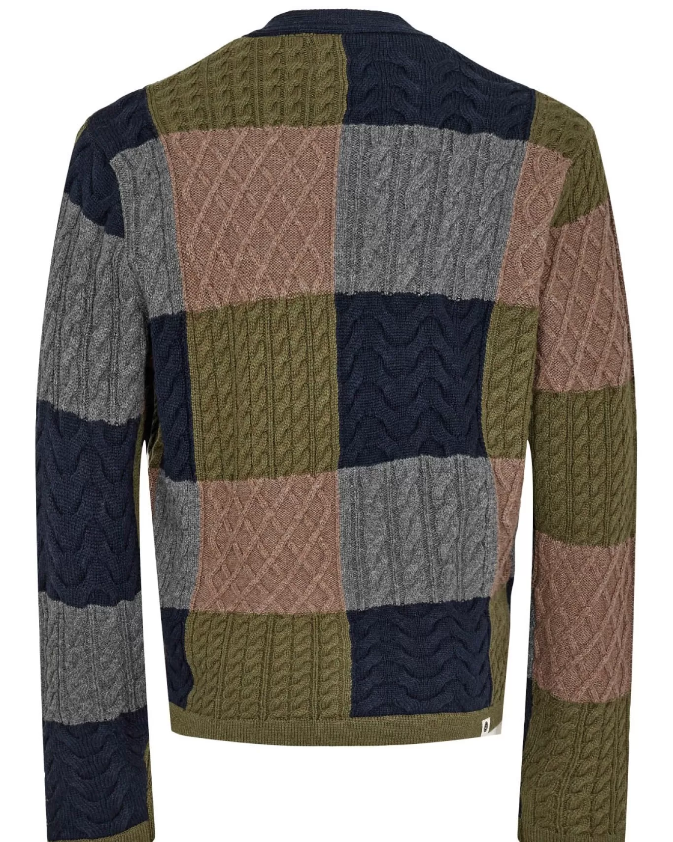 Anerkjendt Knits<Akskjold Patchwork Cable Knit - Olivine