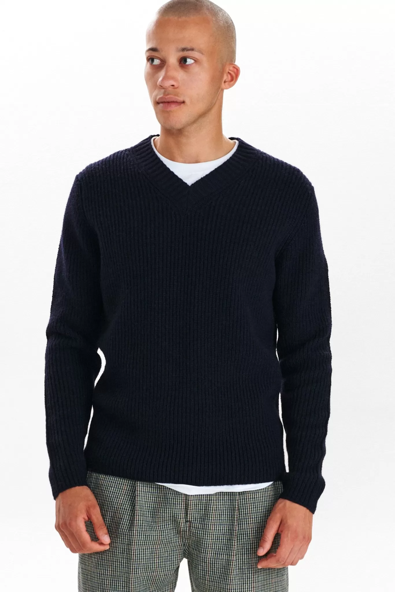 Anerkjendt Knits<Aksune Vneck Knit - Dark Navy