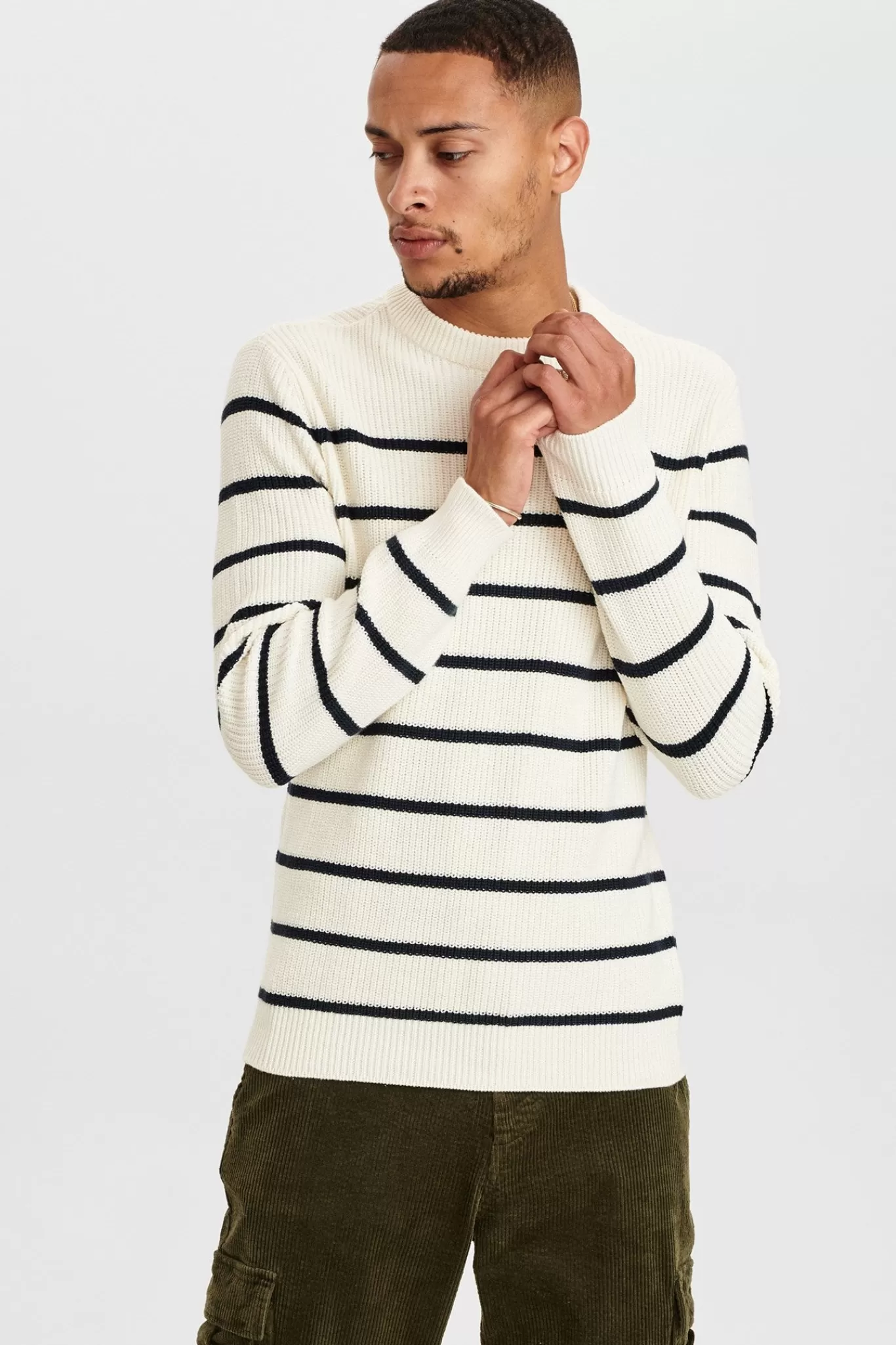 Anerkjendt Knits<Aksune Woll/Cot Mix Stripe Knit - Tofu