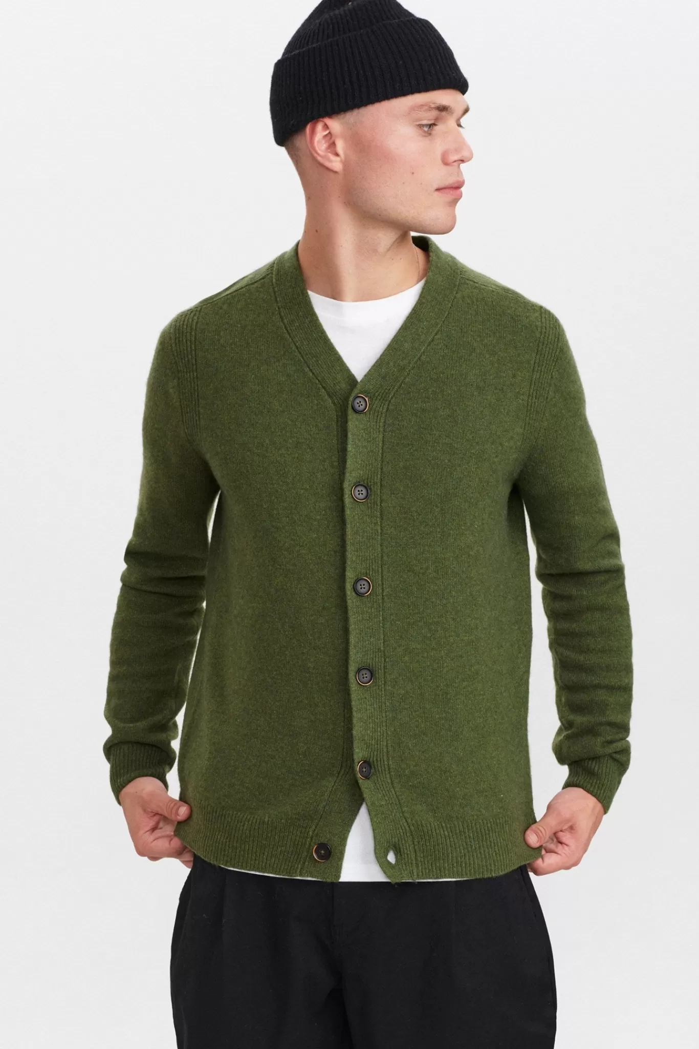 Anerkjendt Knits<Aksvend Lambswool Cardigan Knit - Deep Forrest